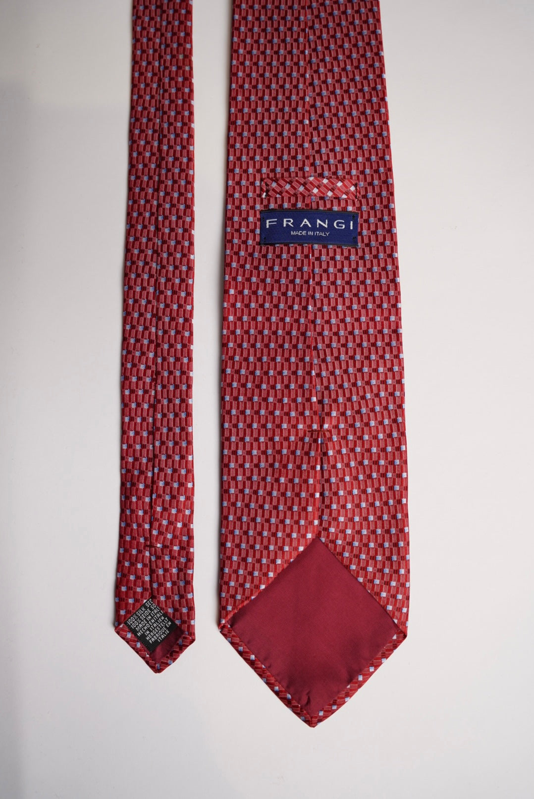Frangi Red and Light Blue Dotted Silk Tie