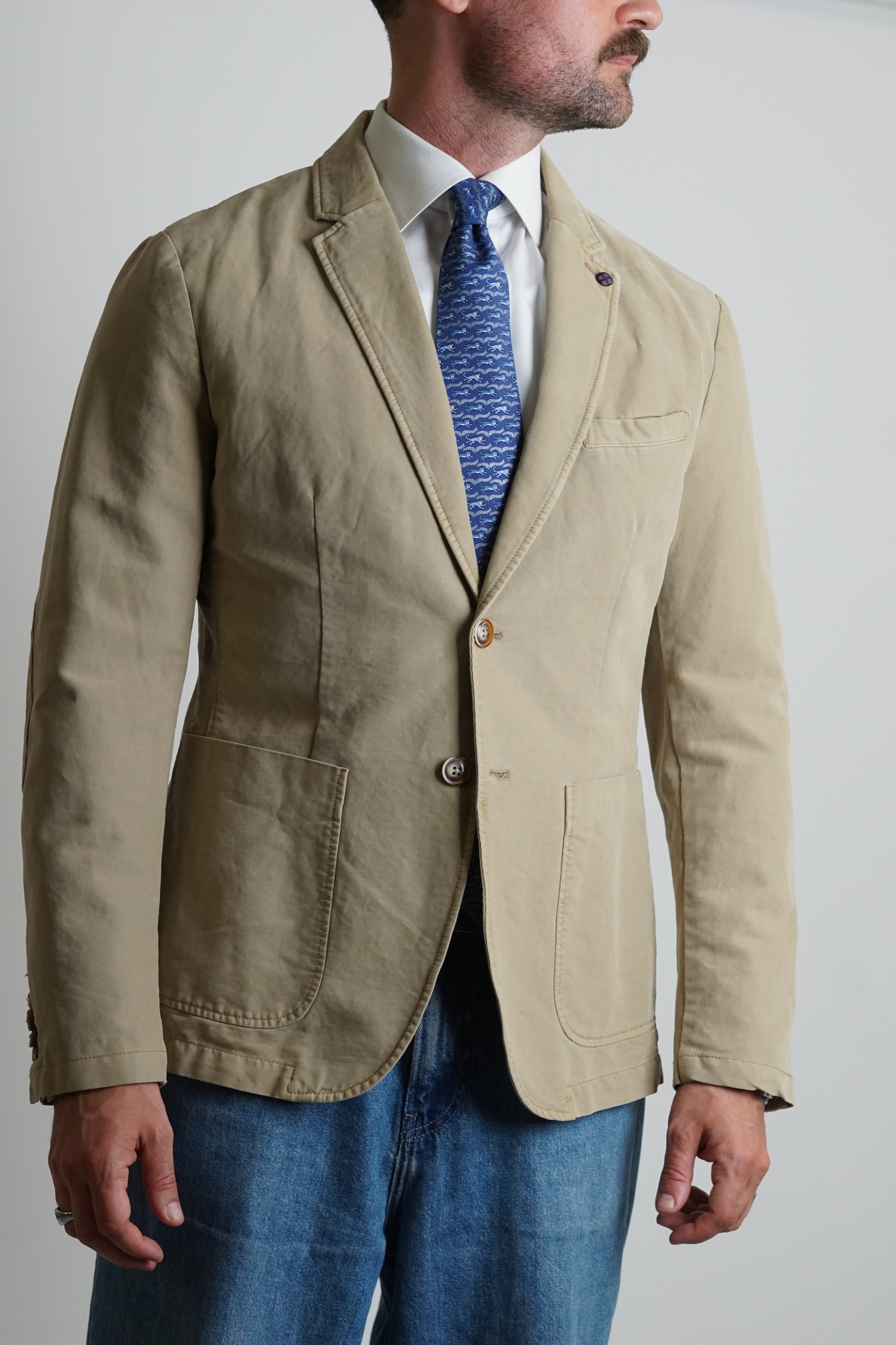 United Colors of Bennetton Beige Cotton Blazer