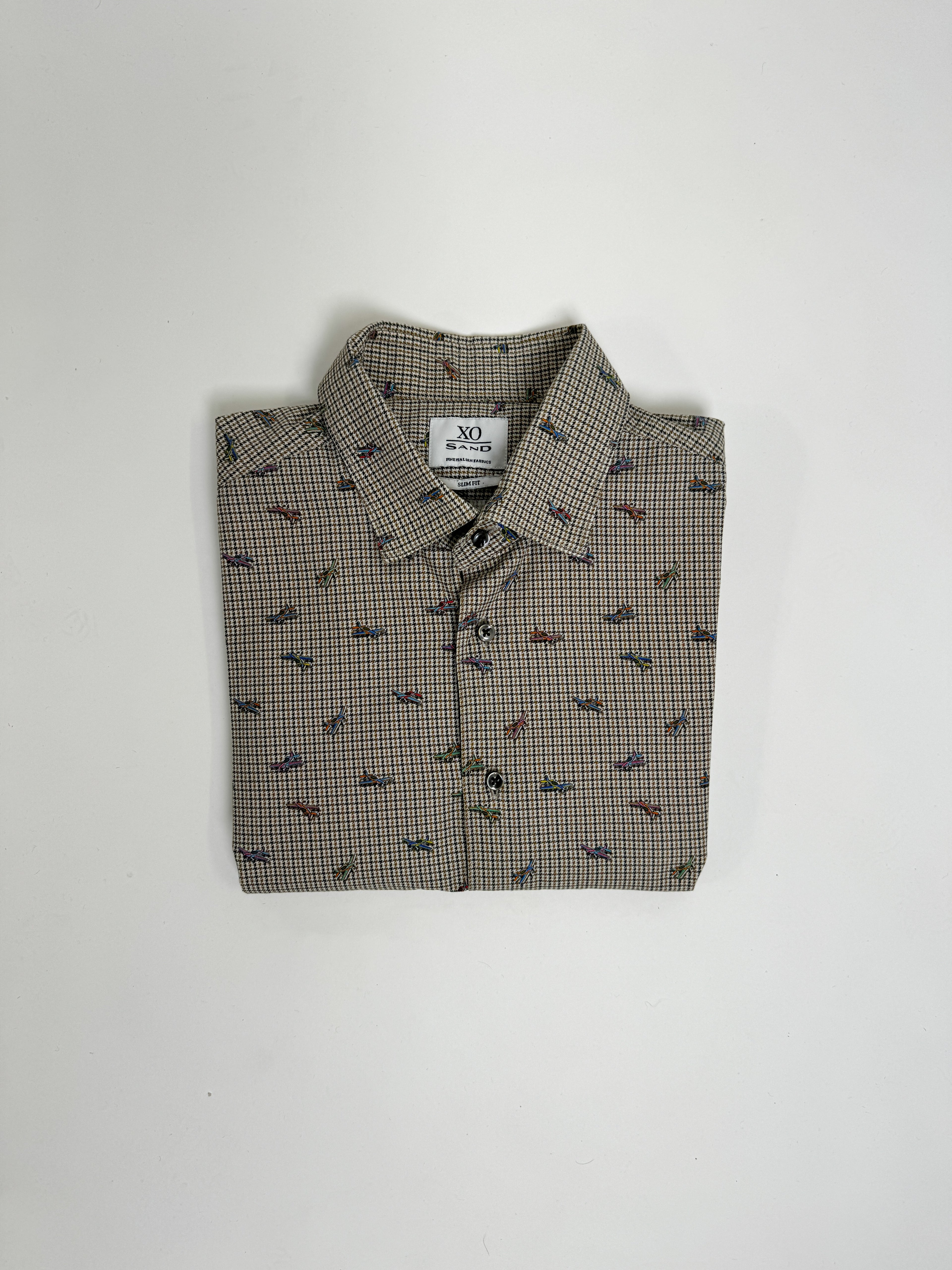 Sand Copenhagen XO Fine Italian Fabrics Houndstooth Plane Shirt