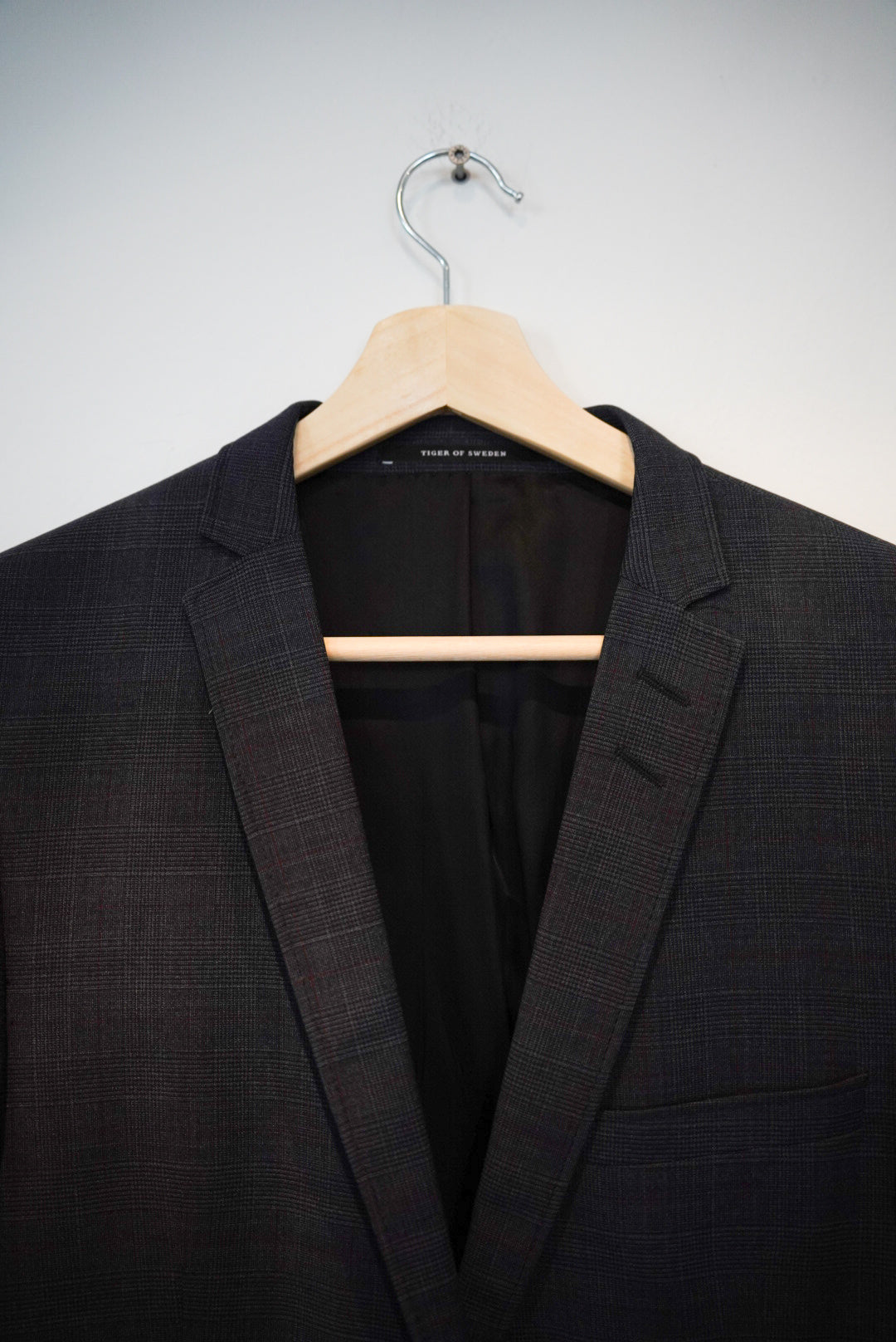Tiger of Sweden Darkgrey Checkered Wool Blazer