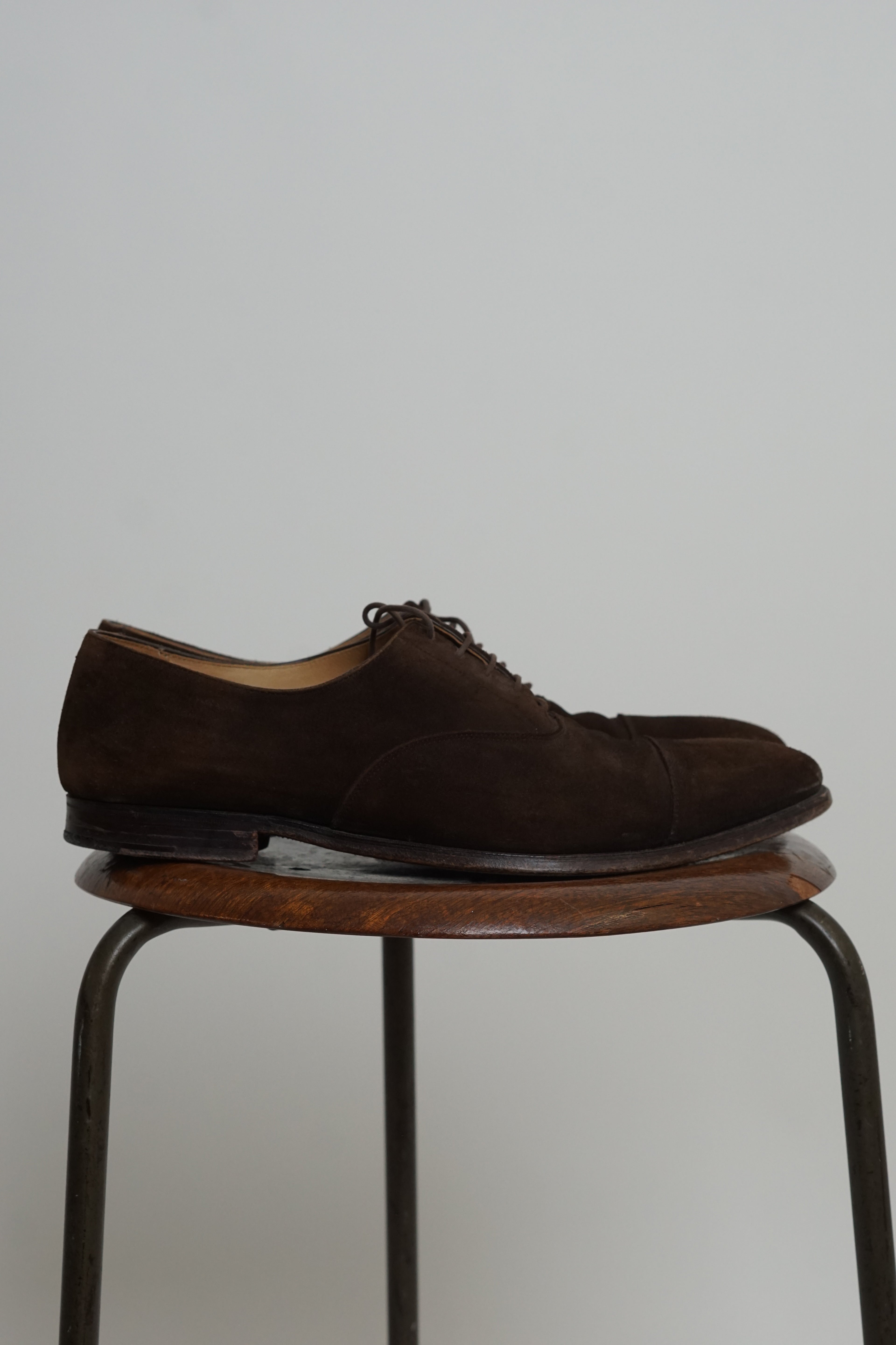 Crockett & Jones Espresso Calf Suede Leather Sole Shoes