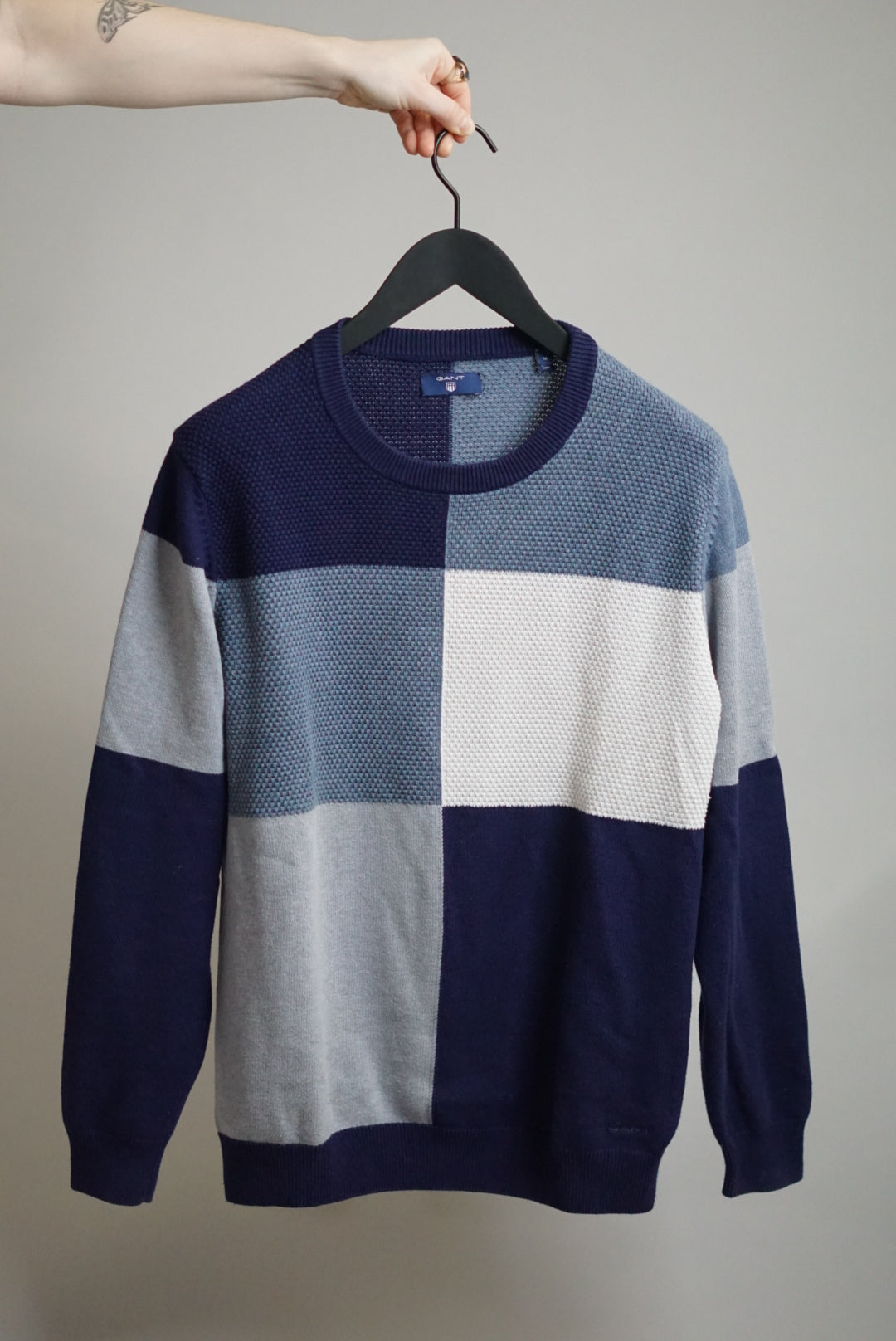 Gant Blue & Grey Knit O-Neck