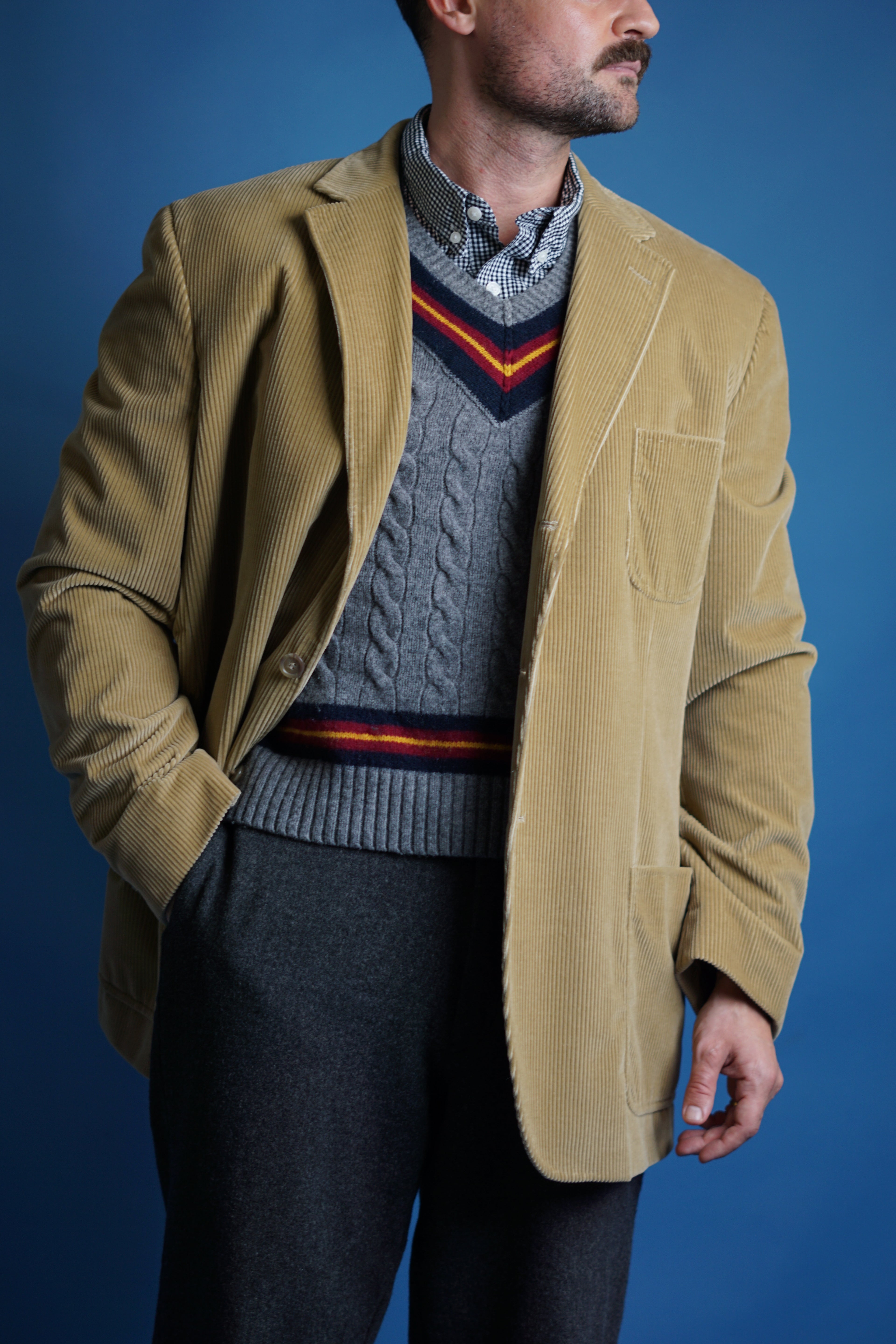 Gant – Brauner Blazer aus Cordwolle