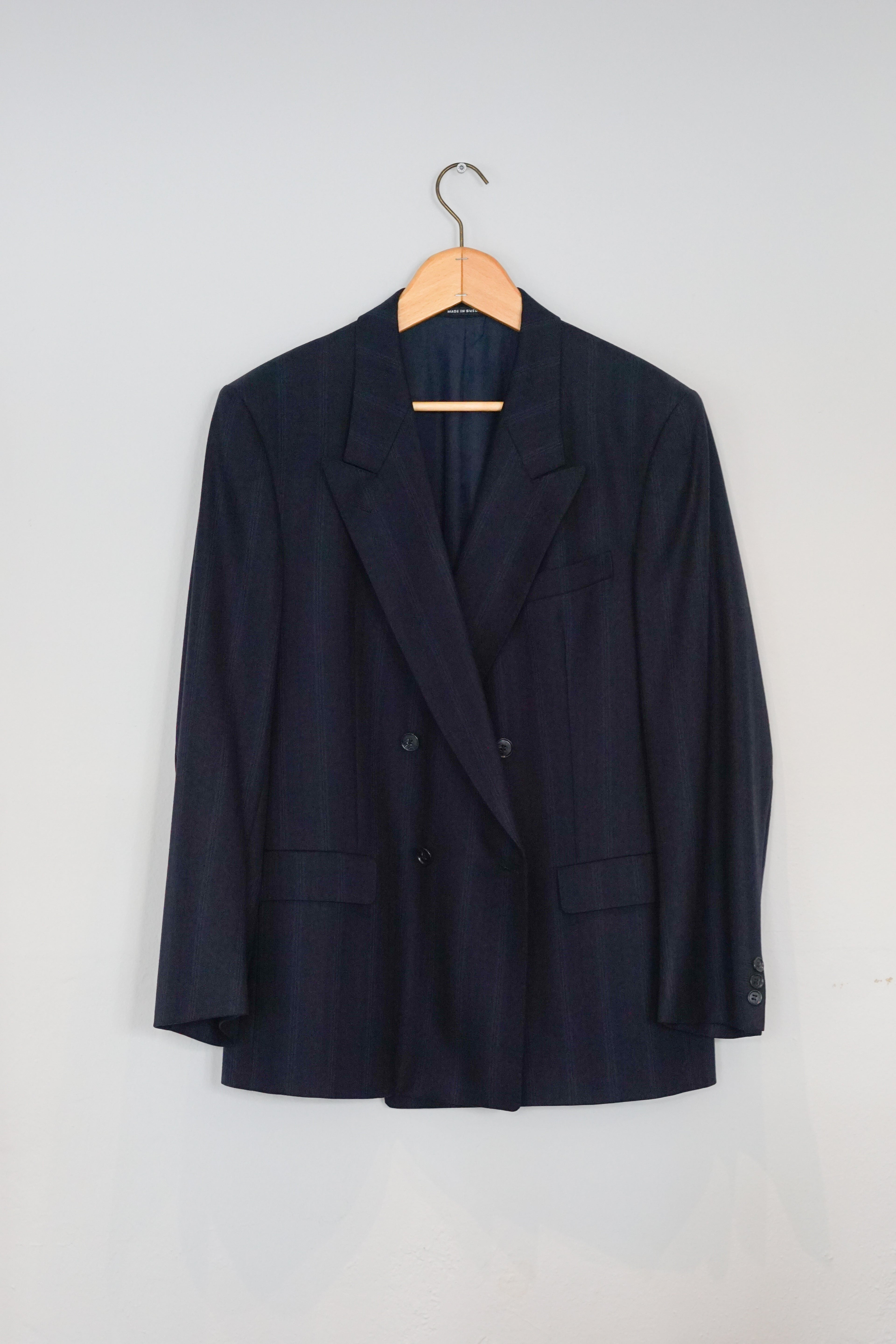 Tiger of Sweden – Zweireihiger Blazer mit Nadelstreifen in Marineblau