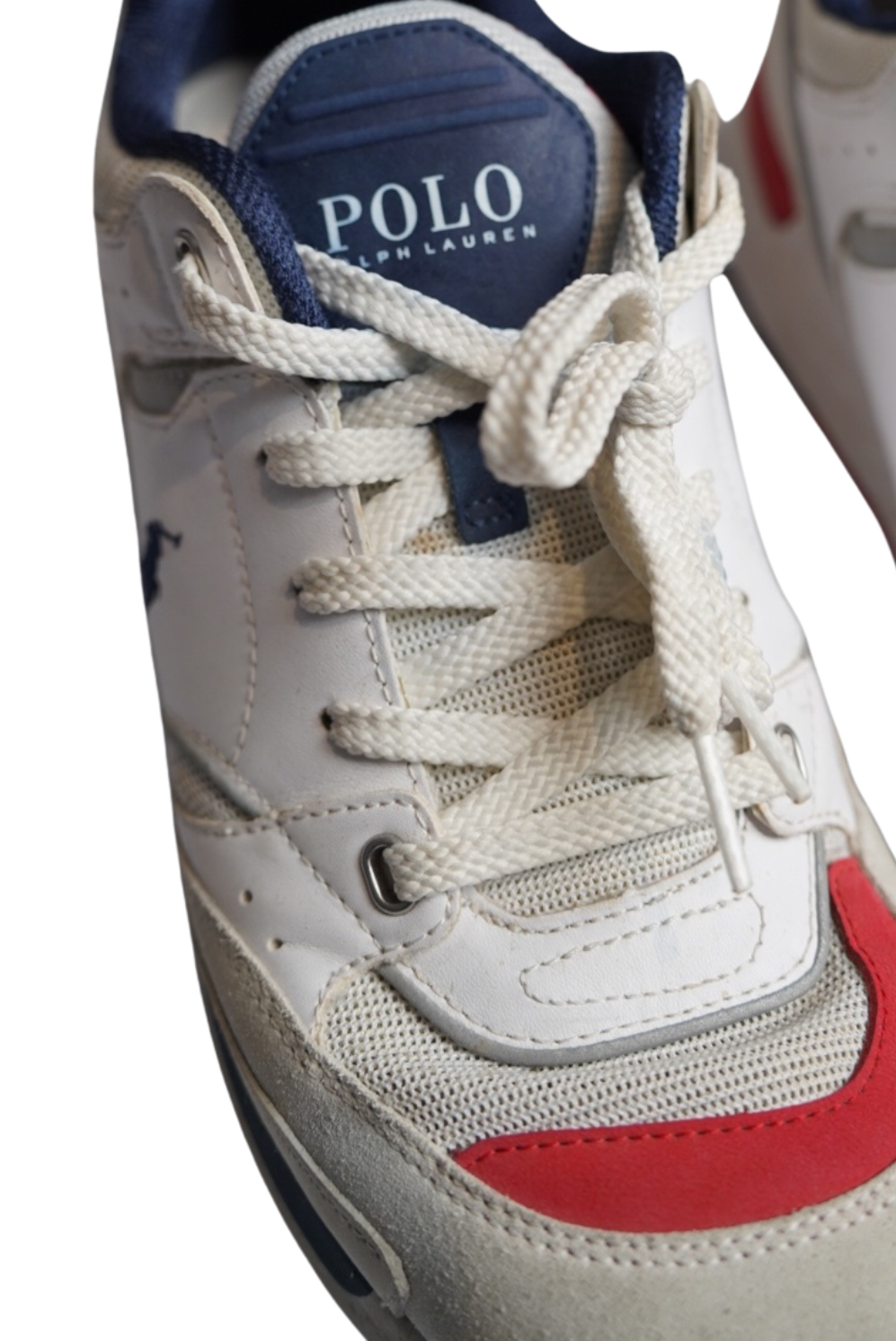 Ralph Lauren White, Red and Navy Trackstr Sneakers