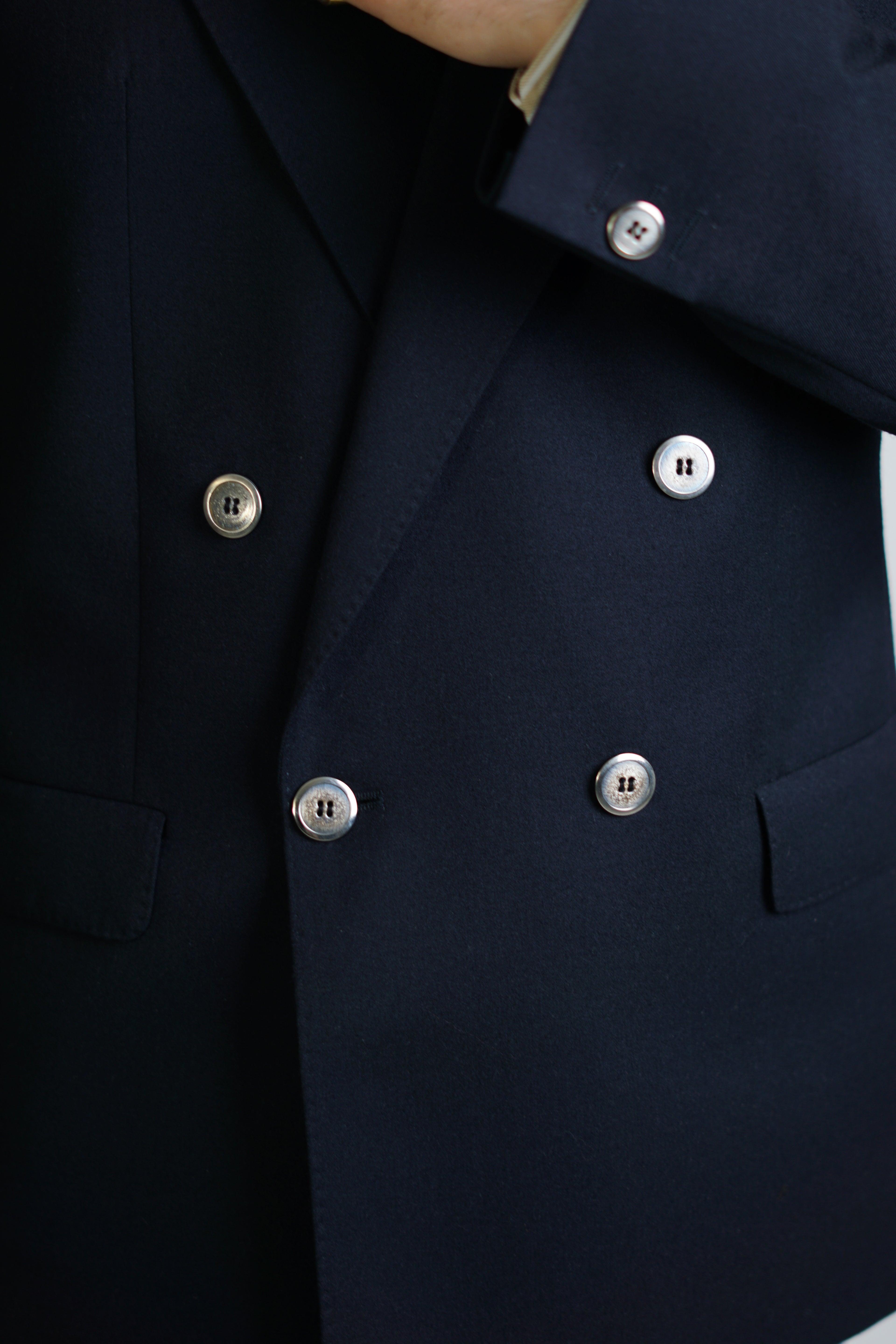 Tiger of Sweden Navy Double-Breasted Clear Buttons Blazer