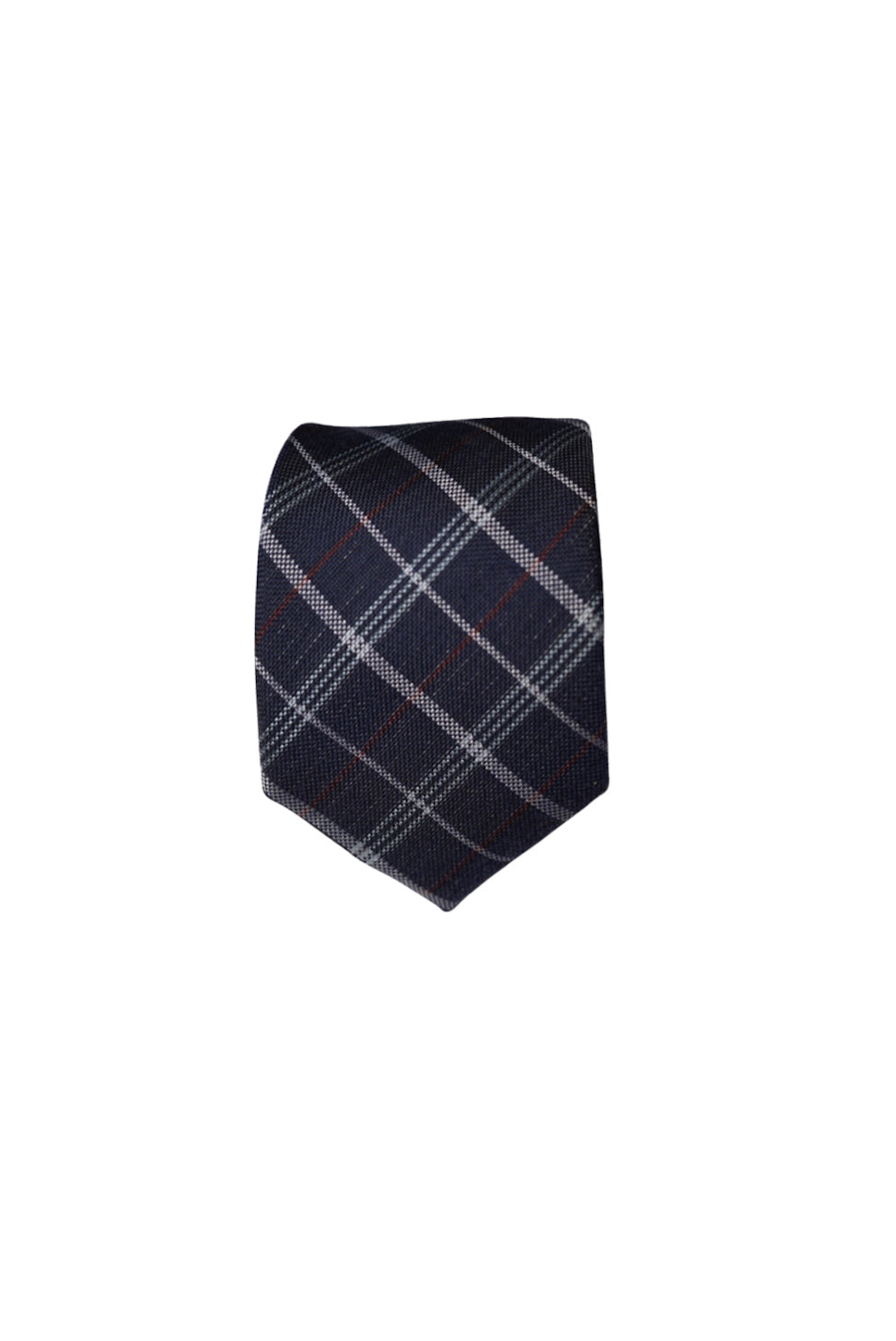 Connexion Navy Checkered Hand Made Candy and Cotton Slim Tie