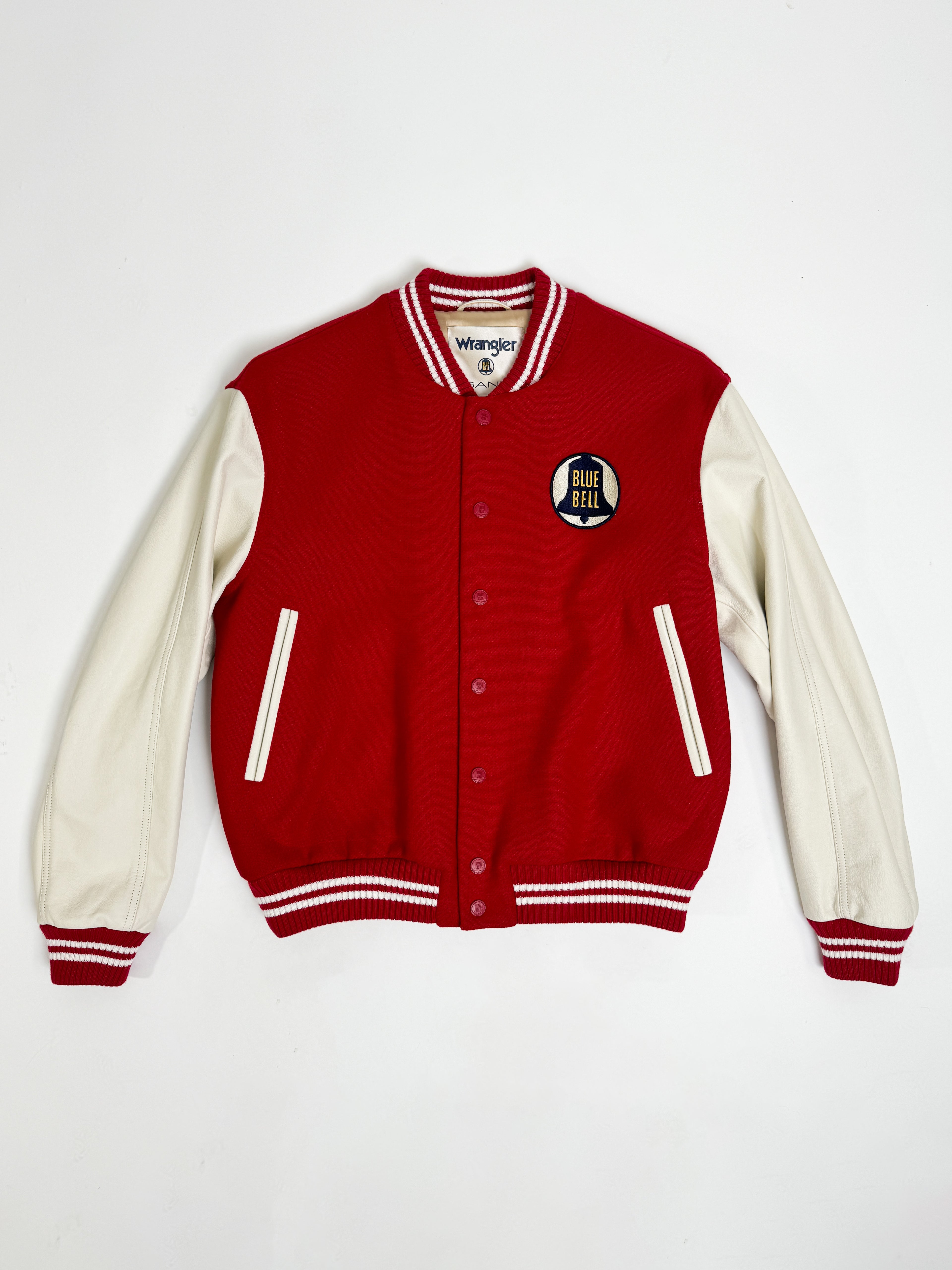 Gant X Wrangler Varsity Jacket Dark Red & White