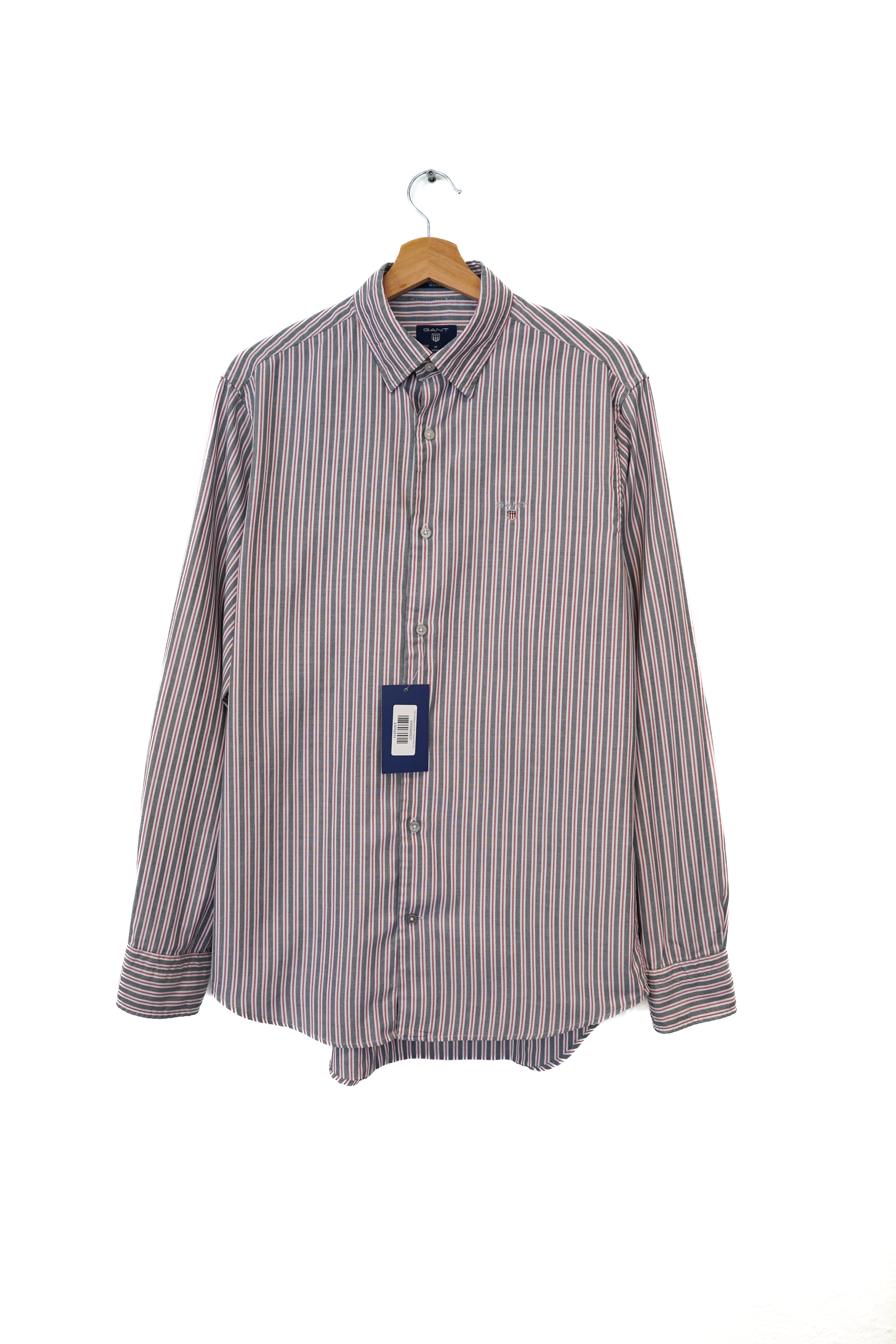 Gant Darkgrey and Red Striped Tech Prep Regular Shirt
