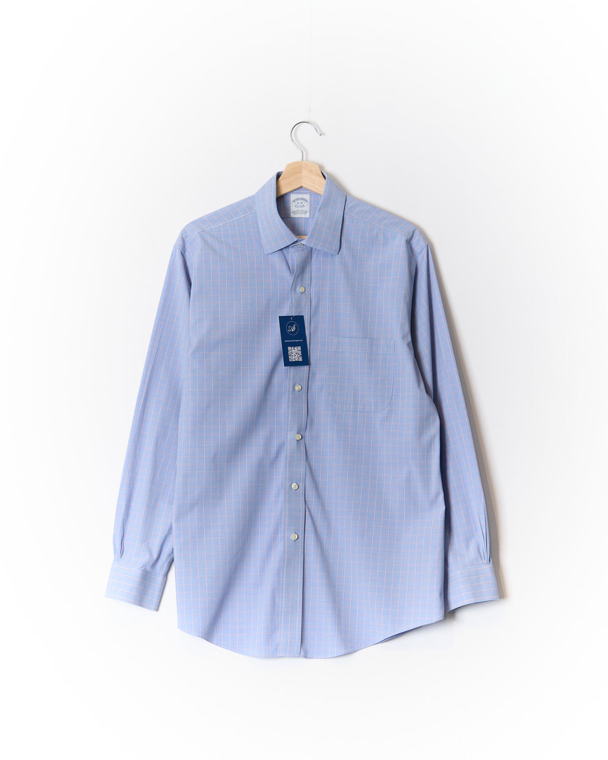 Brooks Brothers Purple Checkered Slim Fit Non Iron Cotton Shirt