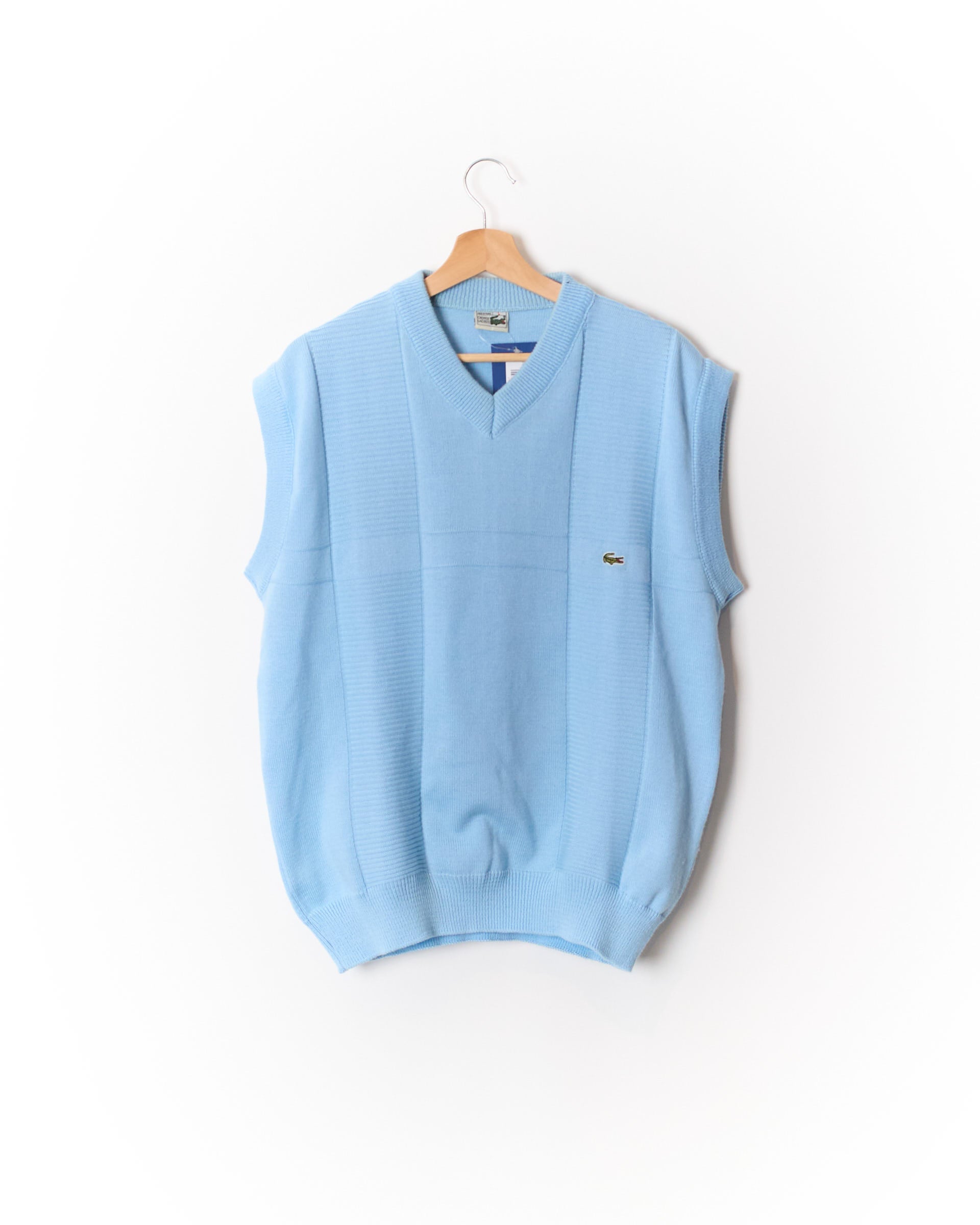 Lacoste hellblaue Weste aus Baumwollstrick