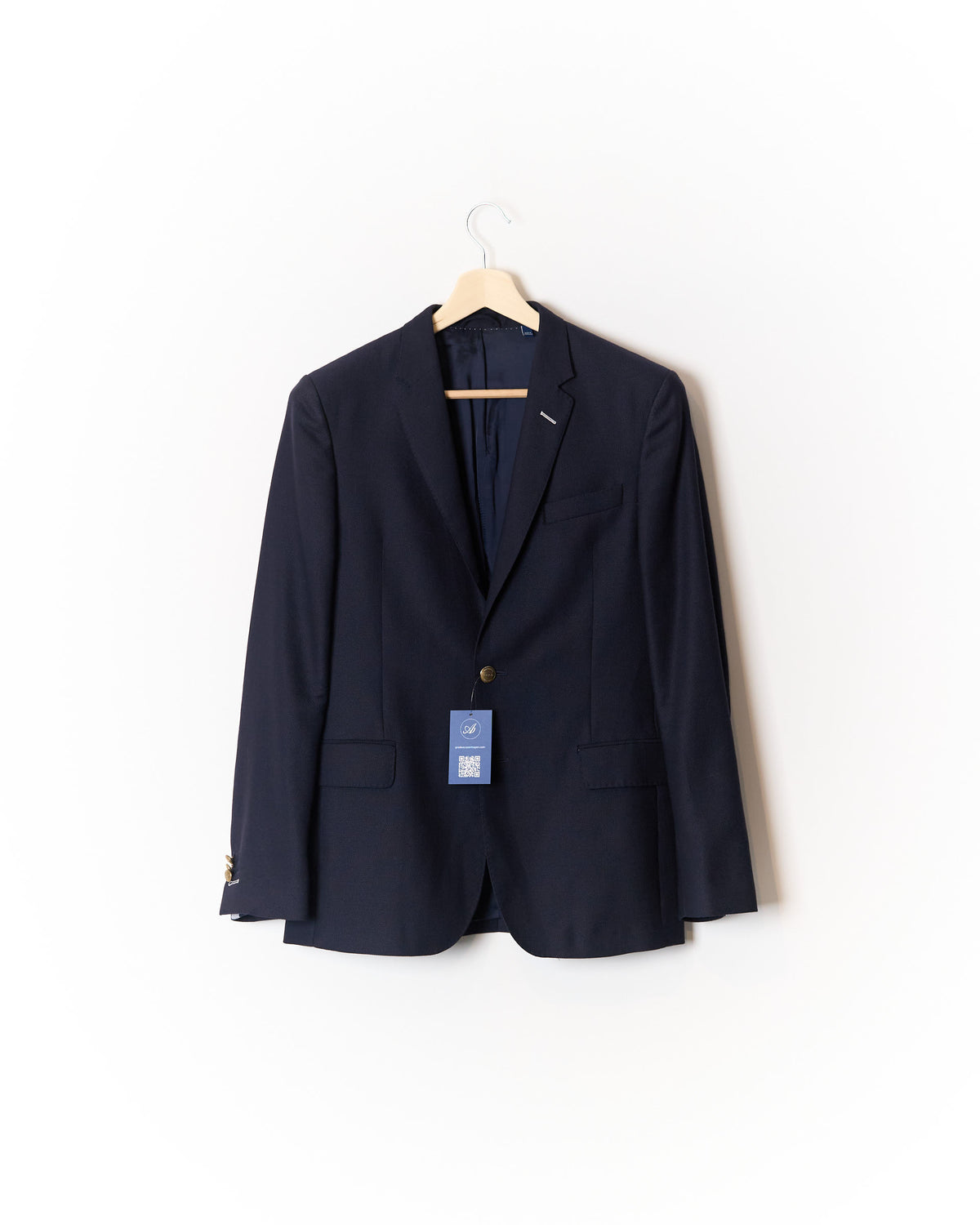 Gant Navy Slim Gold Button Wool Club Blazer