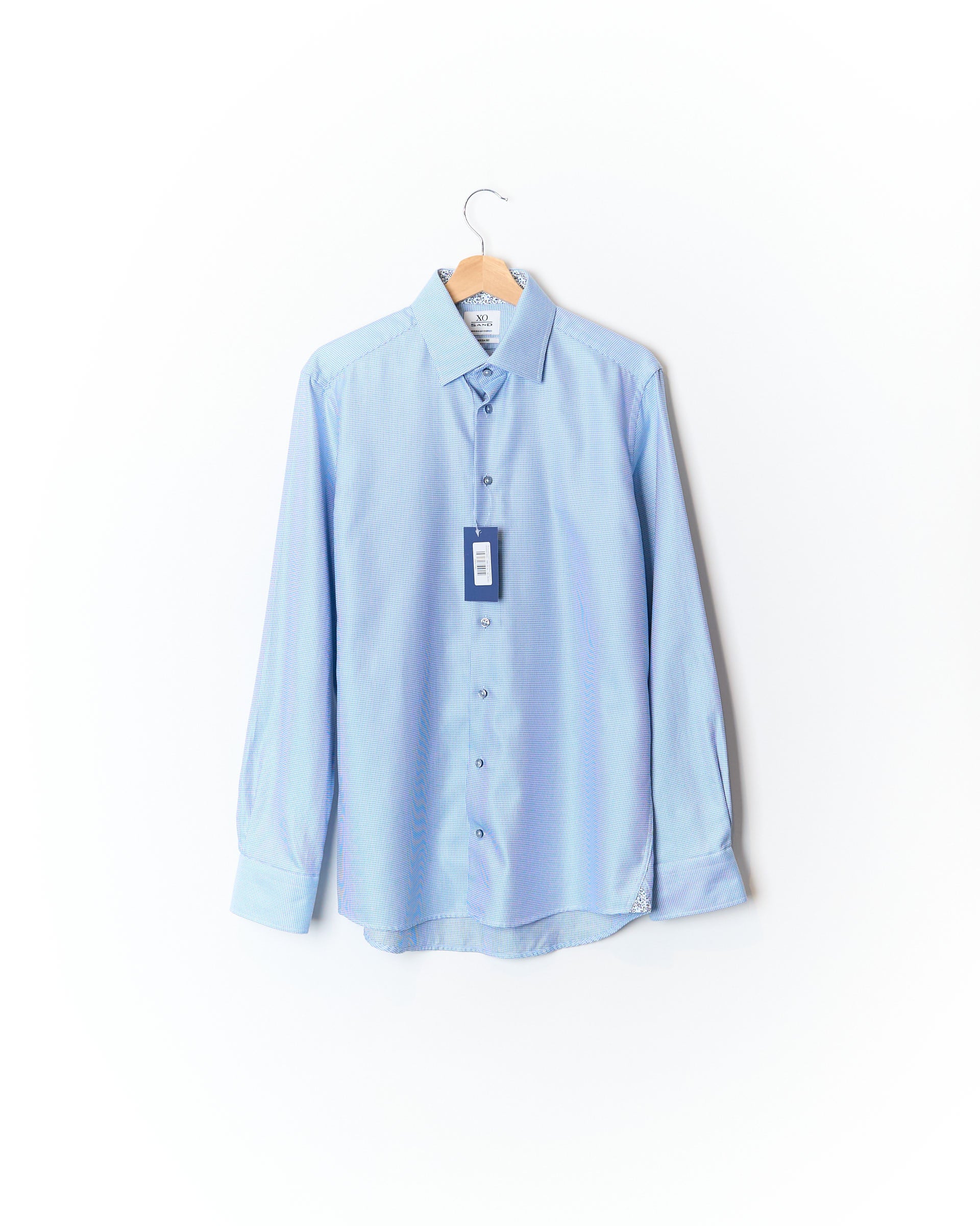 Sand Copenhagen XO Hellblaues Modern Fit Baumwollhemd