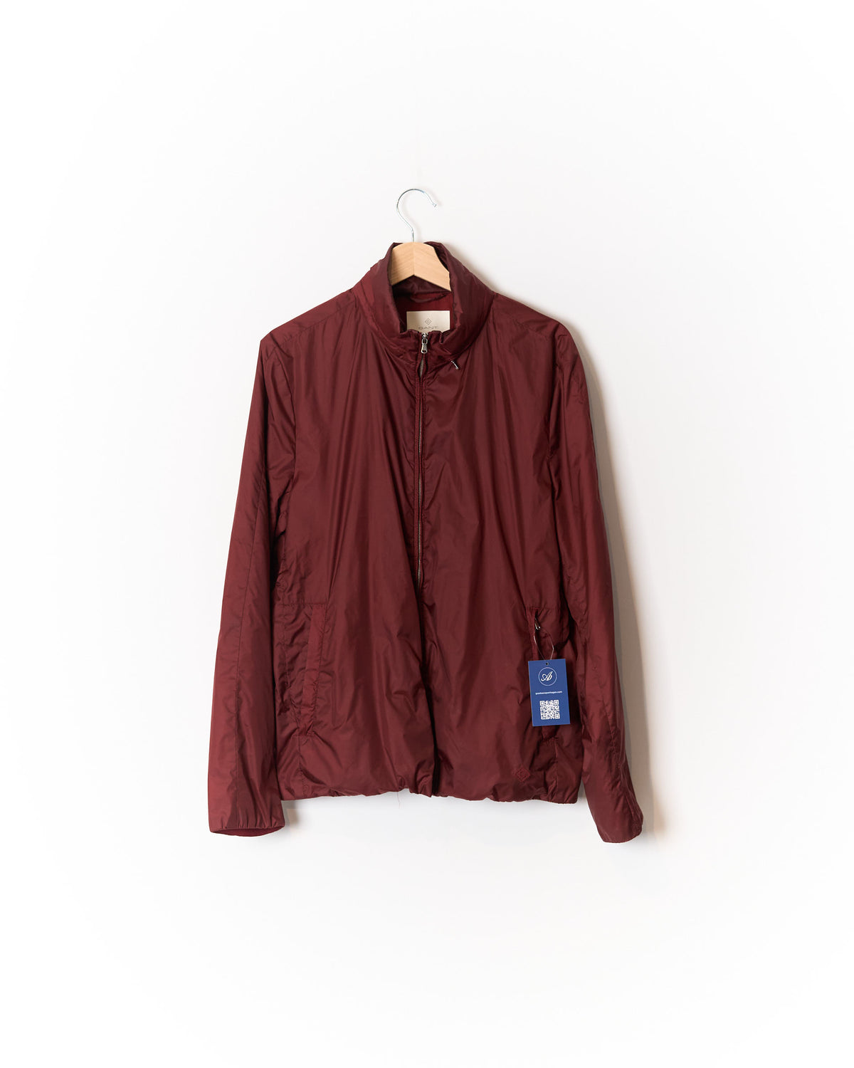 Gant Red Full Zip Water Repellent Silk and Poly Jacket