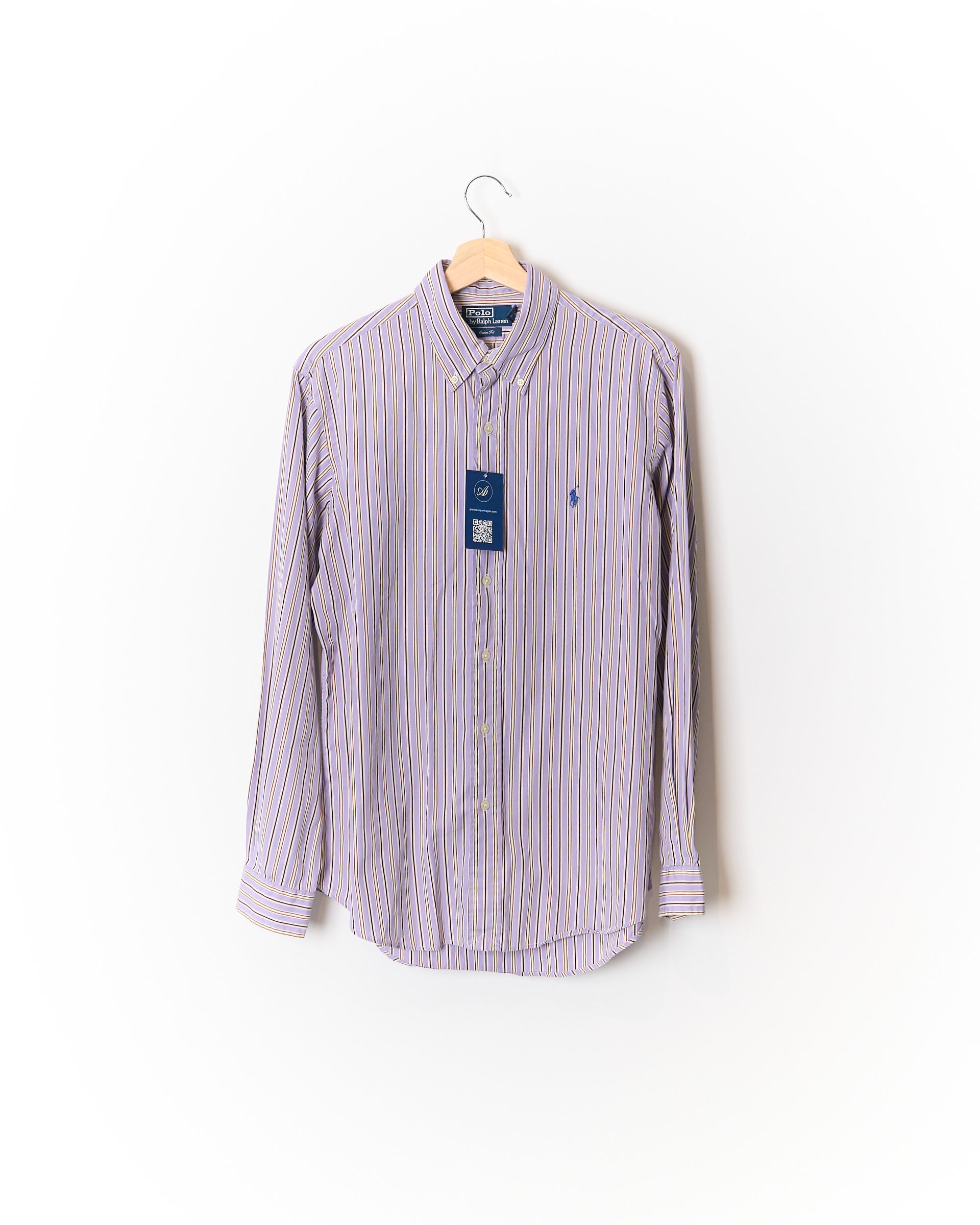 Polo Ralph Lauren Purple Striped Custom Fit Button Down Cotton Shirt