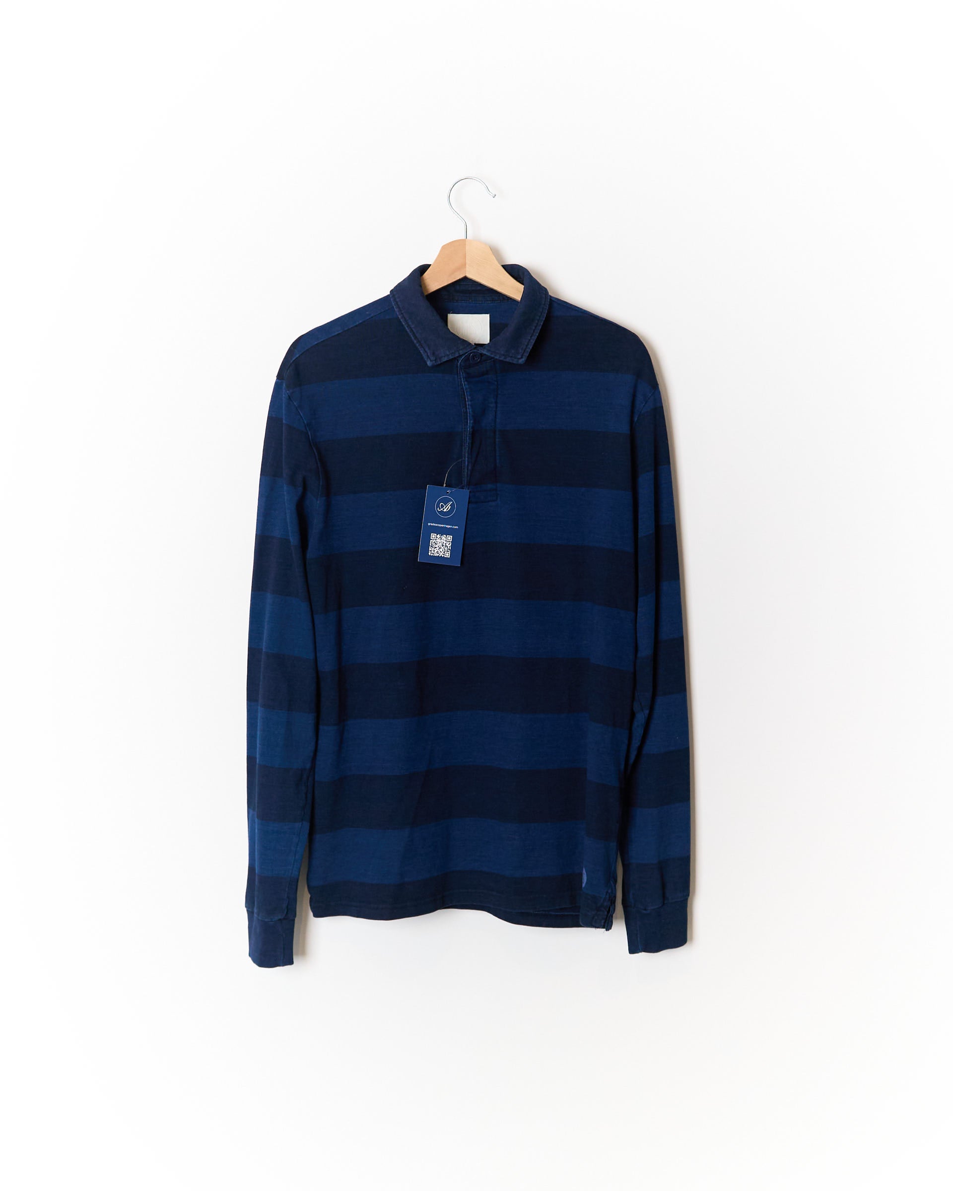 M&S Navy and Blue Striped Cotton Rugger