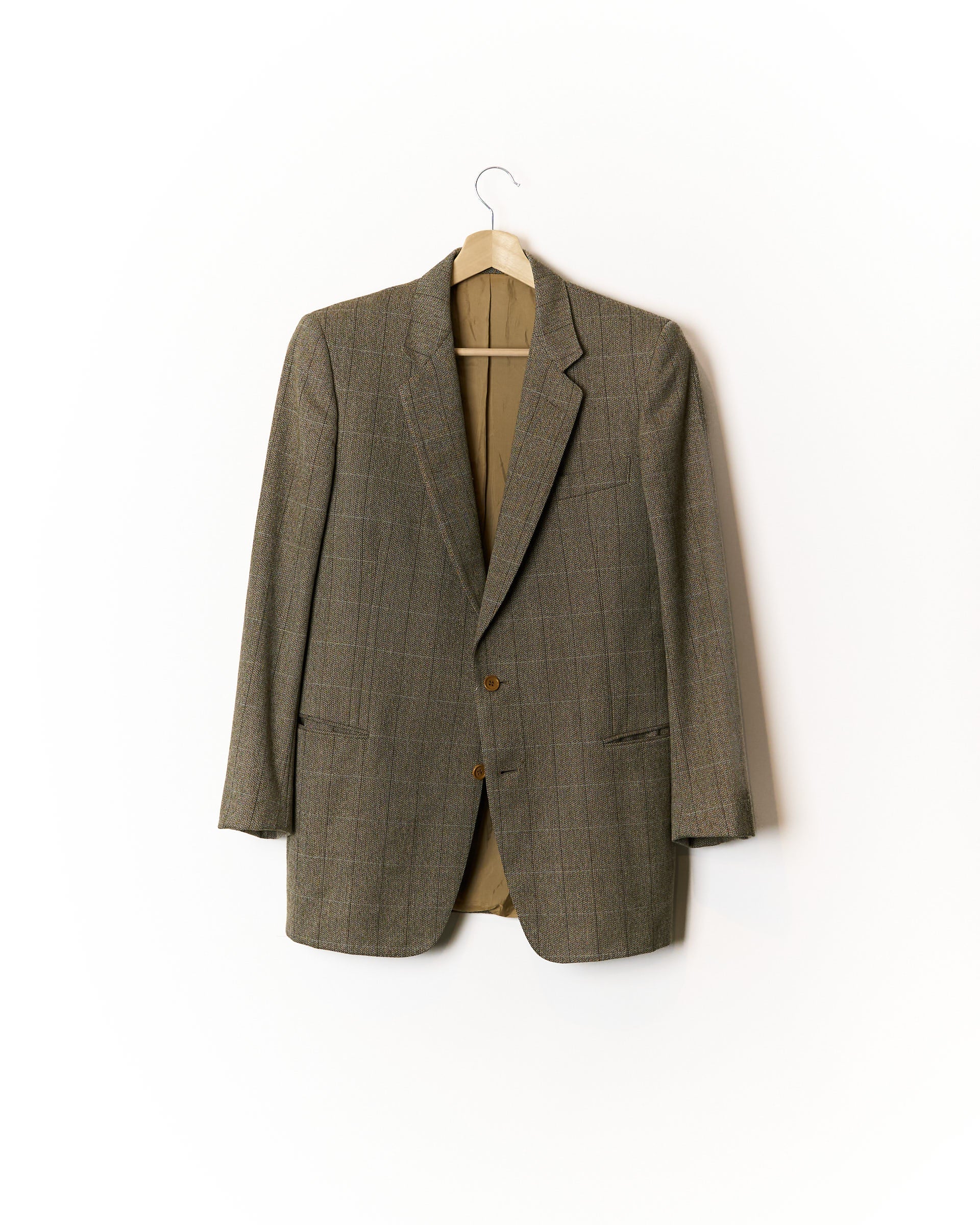 Nino Cerruti Light Brown Herringbone Wool Sport Jacket Regular Blazer