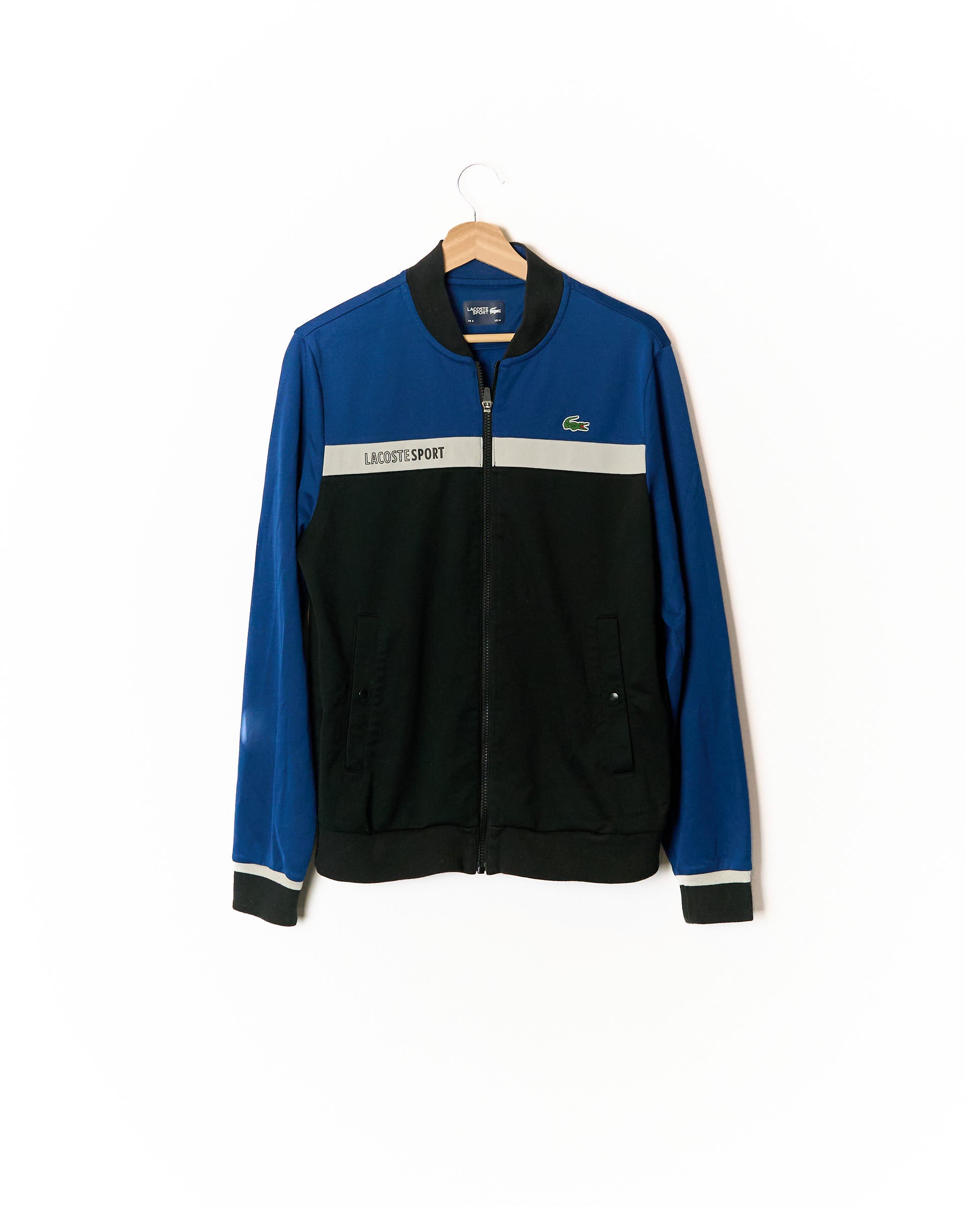 Lacoste Black, Blue and White Track Zip