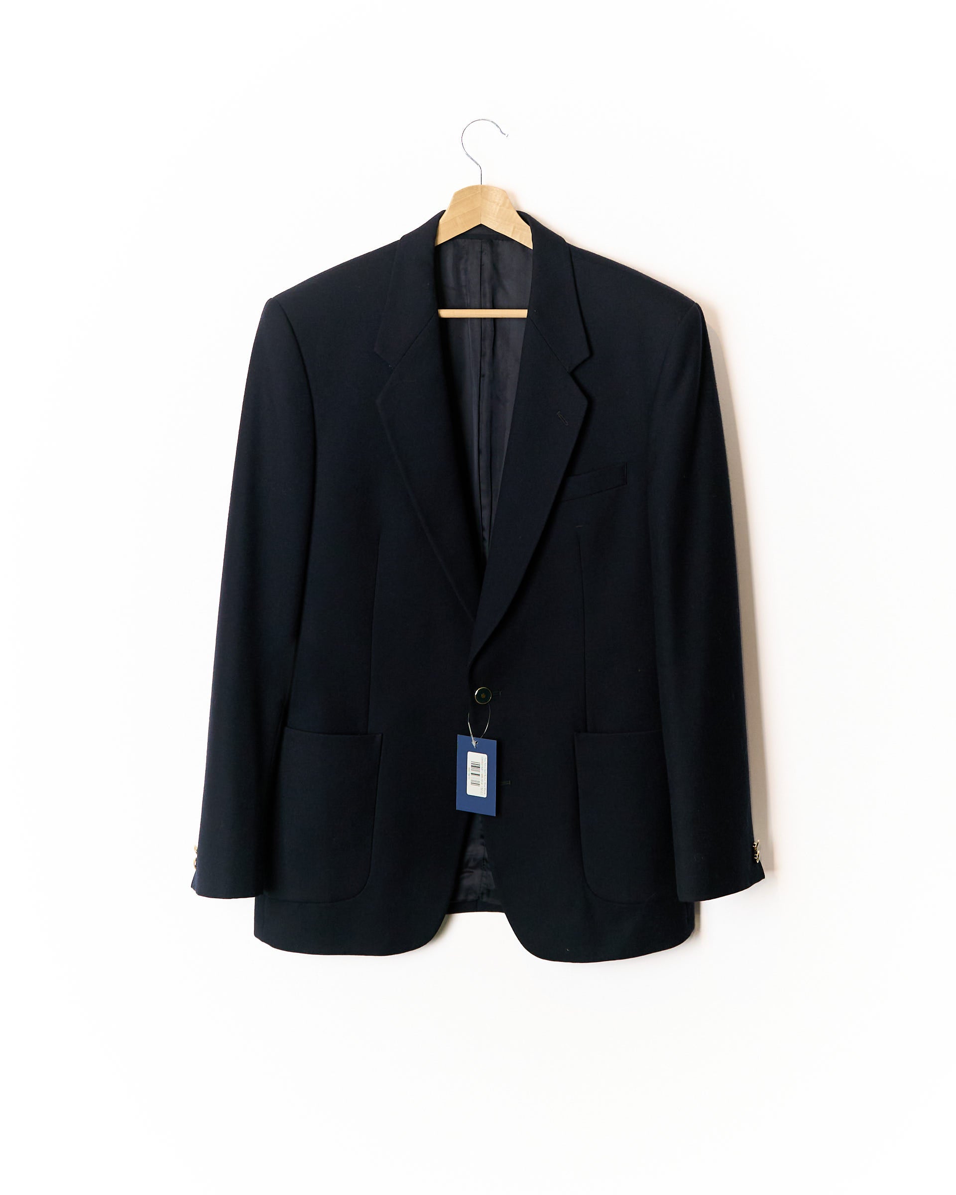 Turo Navy Gold Button Wool Blazer