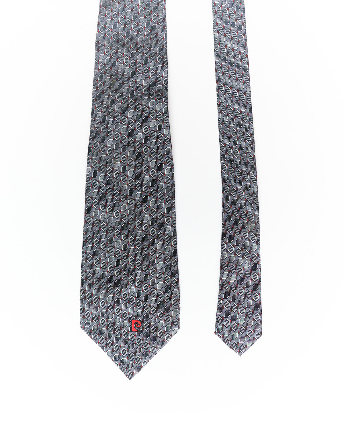 Pierre Cardin Grey Print Silk Tie