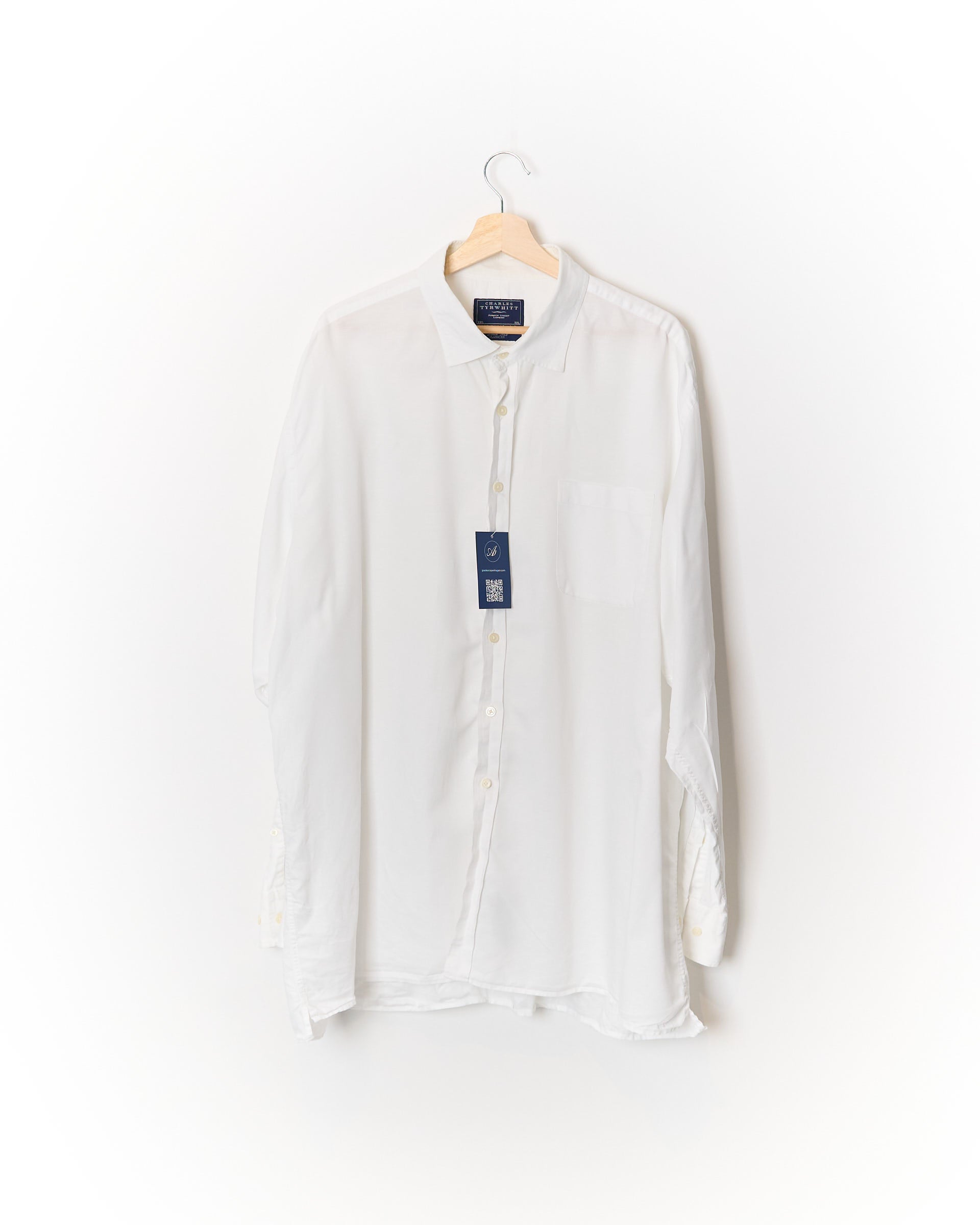 Charles Tyrwhitt White Classic Fit Linen and Cotton Shirt