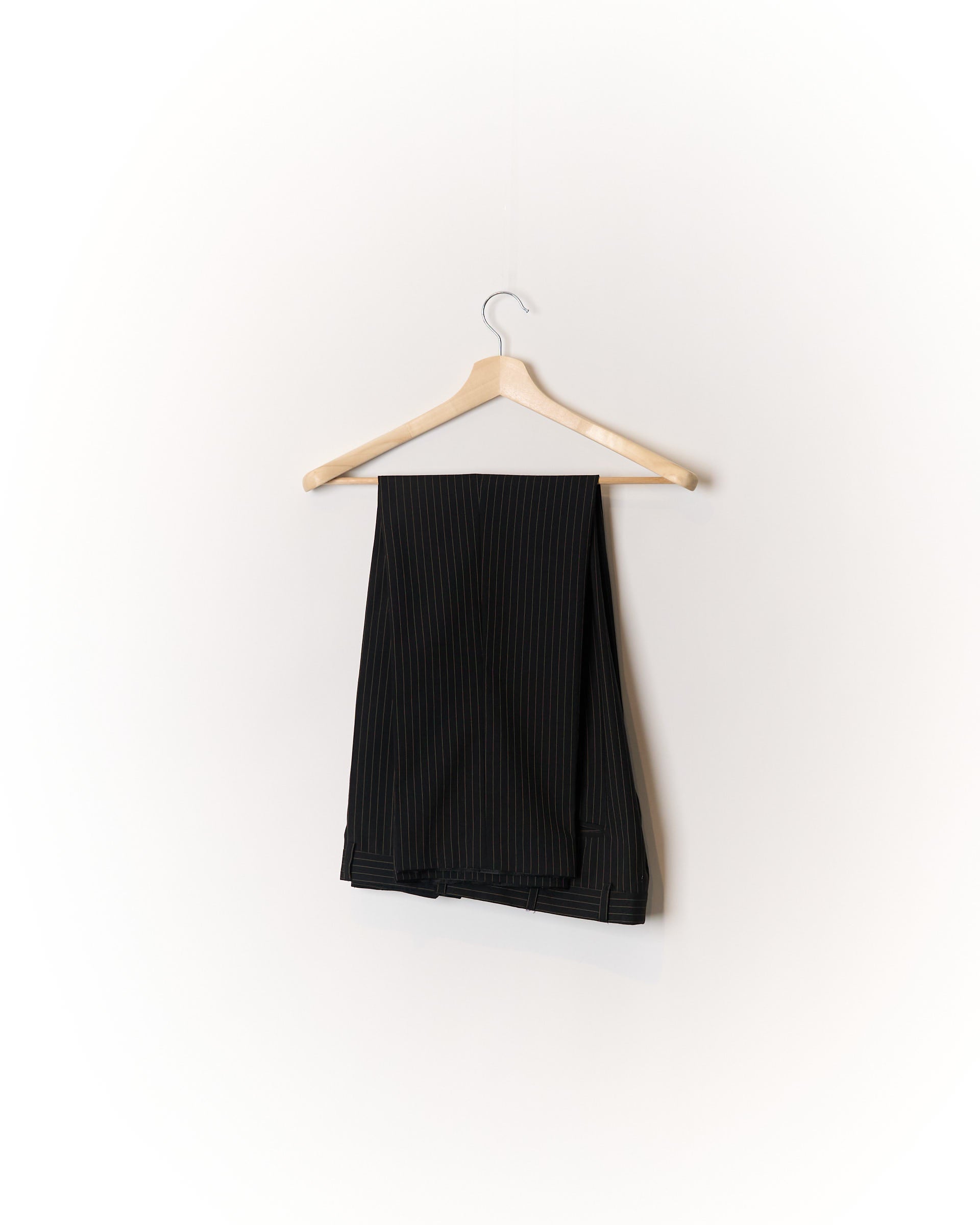 Black and Yellow Brown Pinstripe Wool Suit
