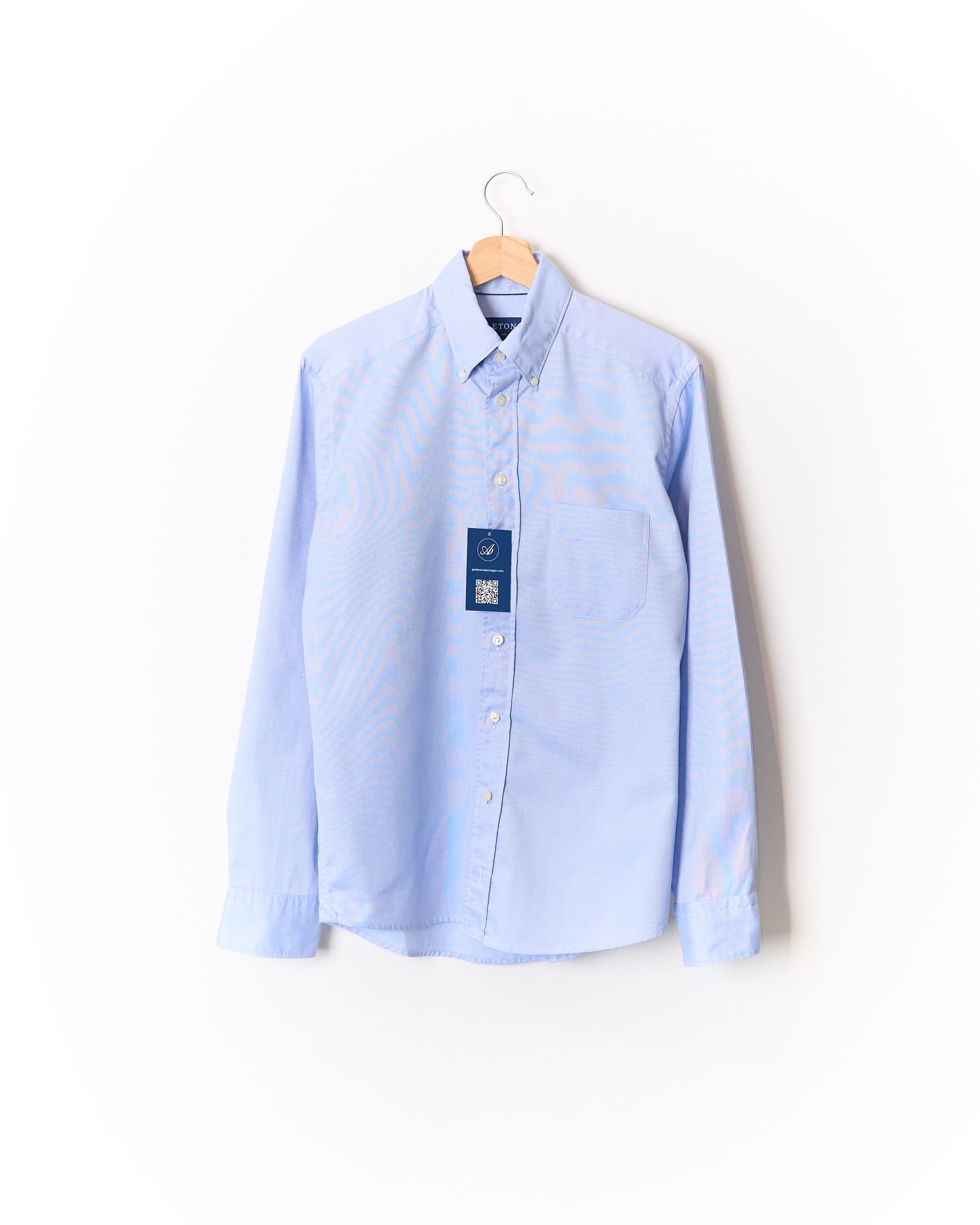 Eton Light Blue Slim Button Down Cotton Shirt