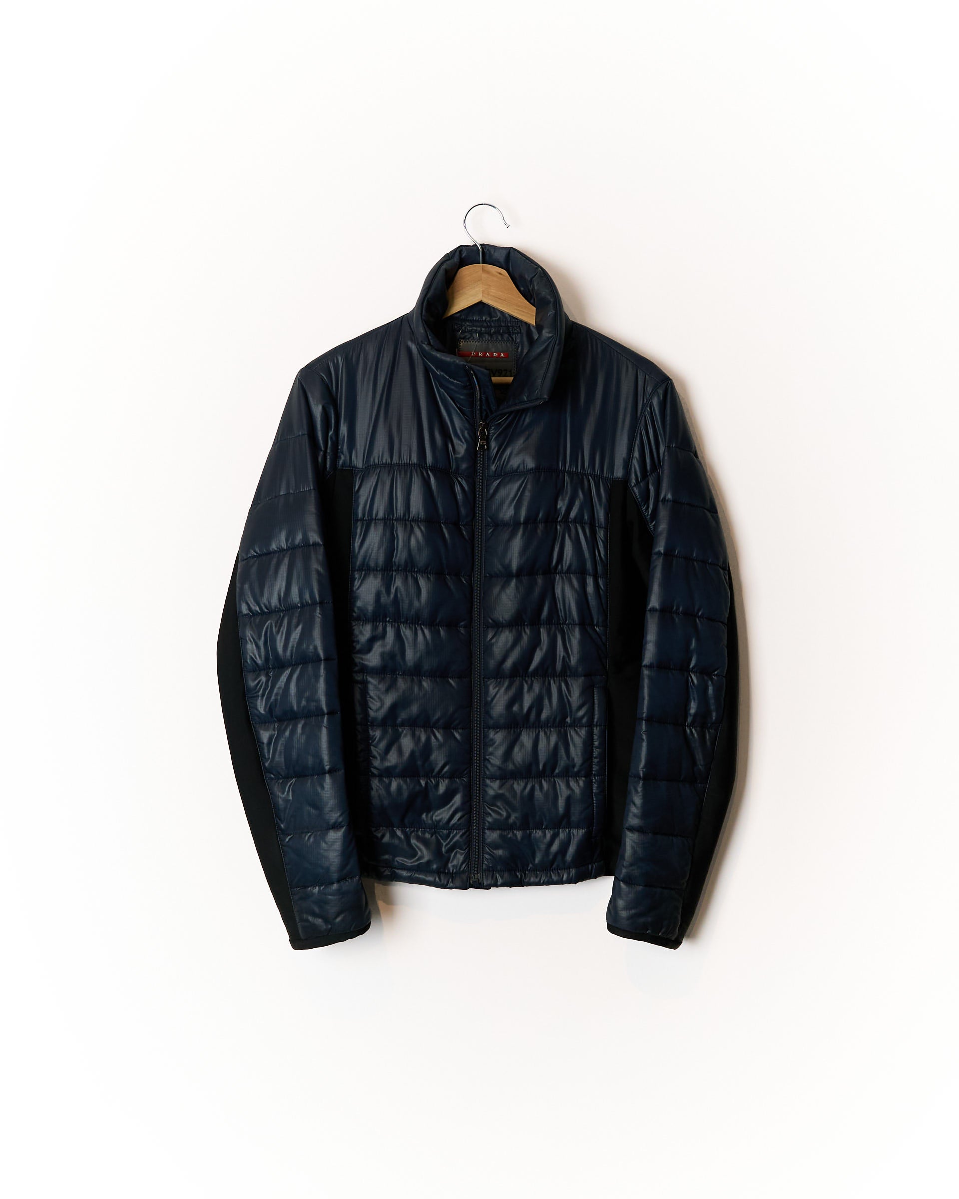 Prada marineblaue gesteppte Übergangsjacke