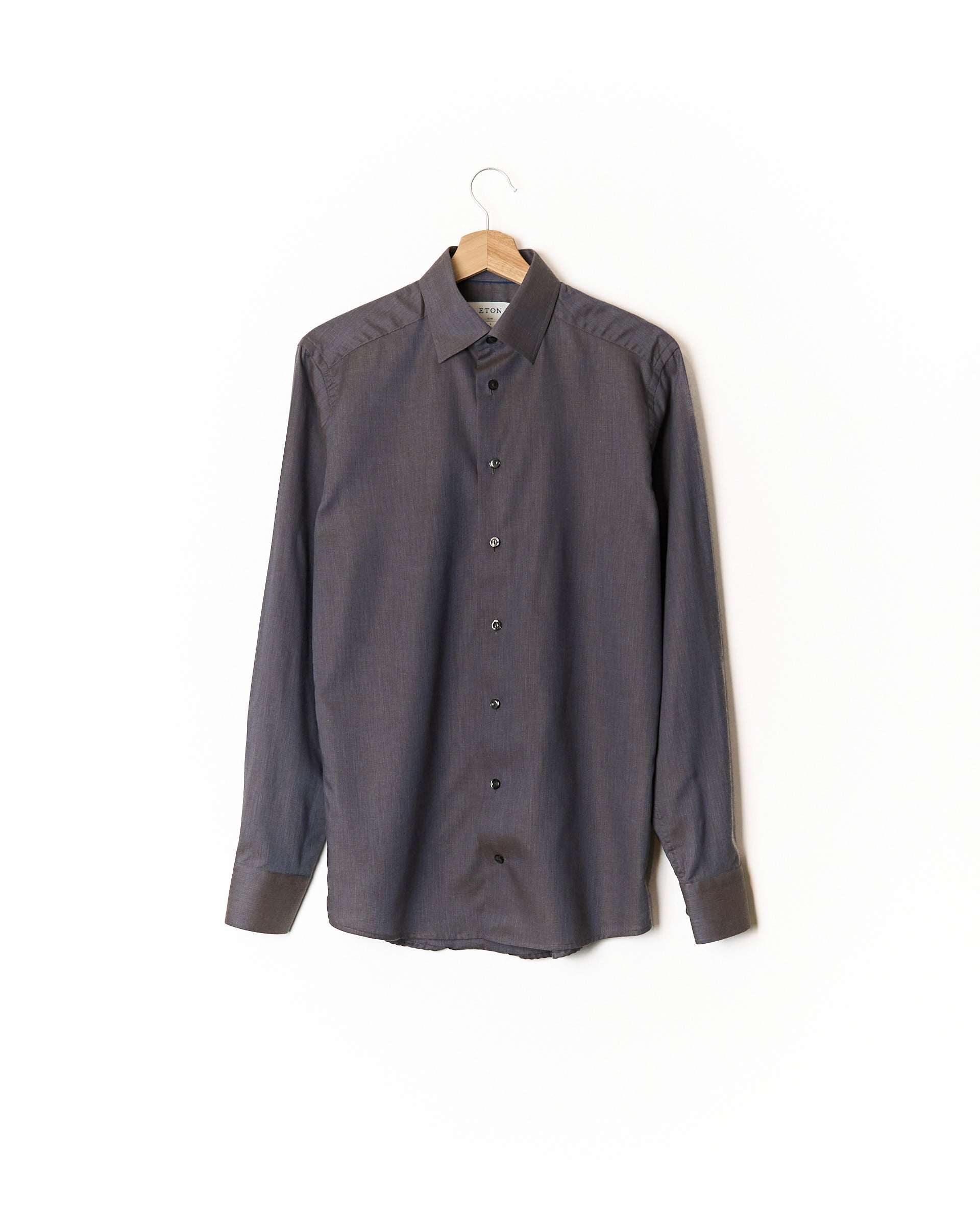 Eton Grey Slim Business Cotton Shirt