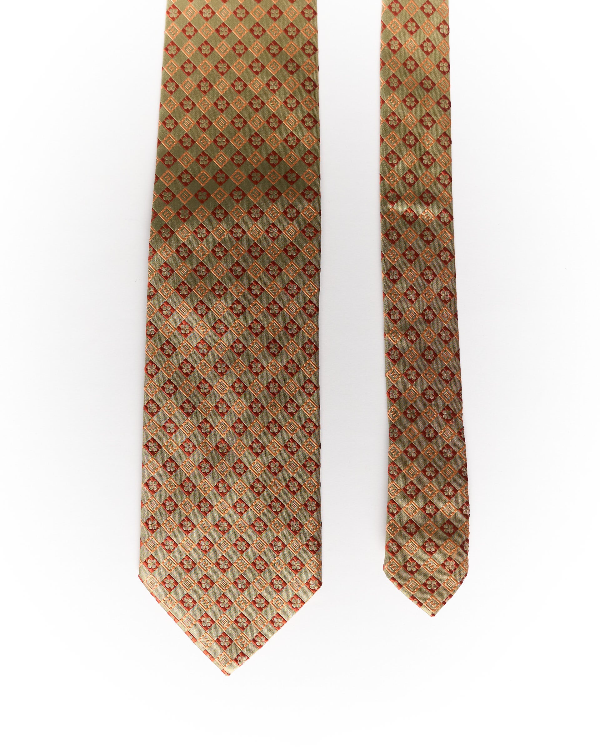 Tie Rack Grey, Red and Gold Checkered Silk Tie