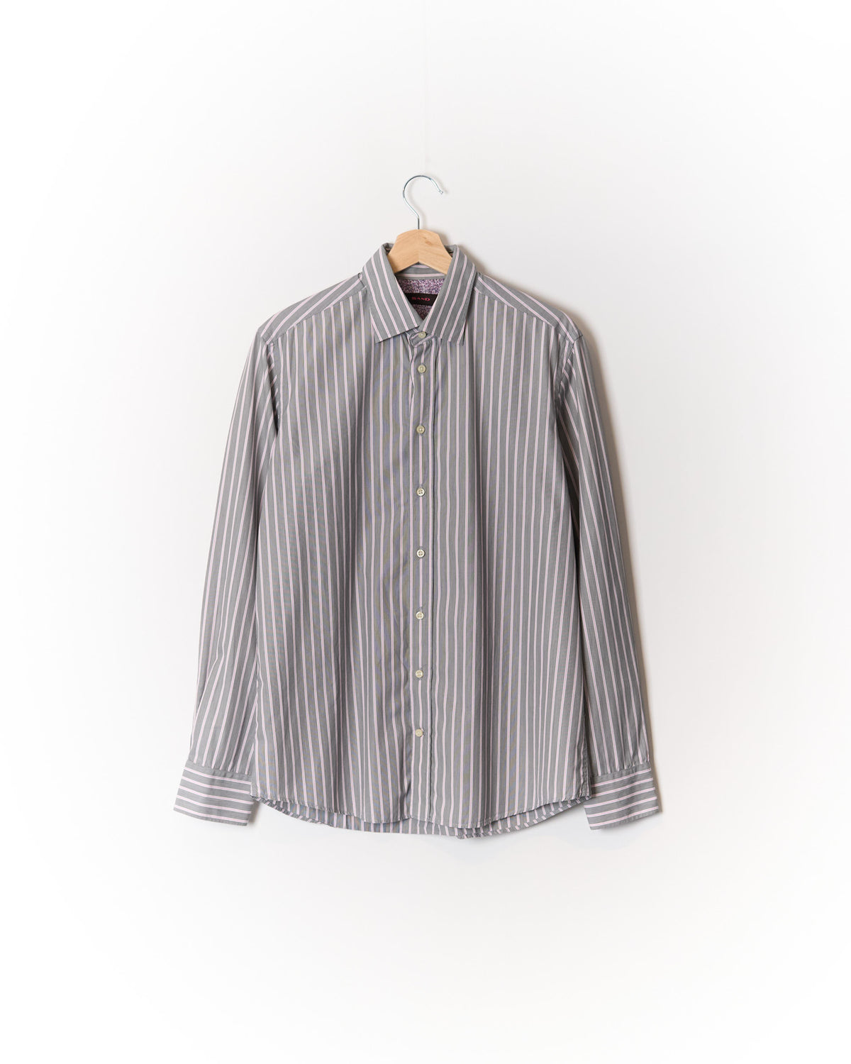 Sand Copenhagen Grey and Pink Striped Cotton Shirt