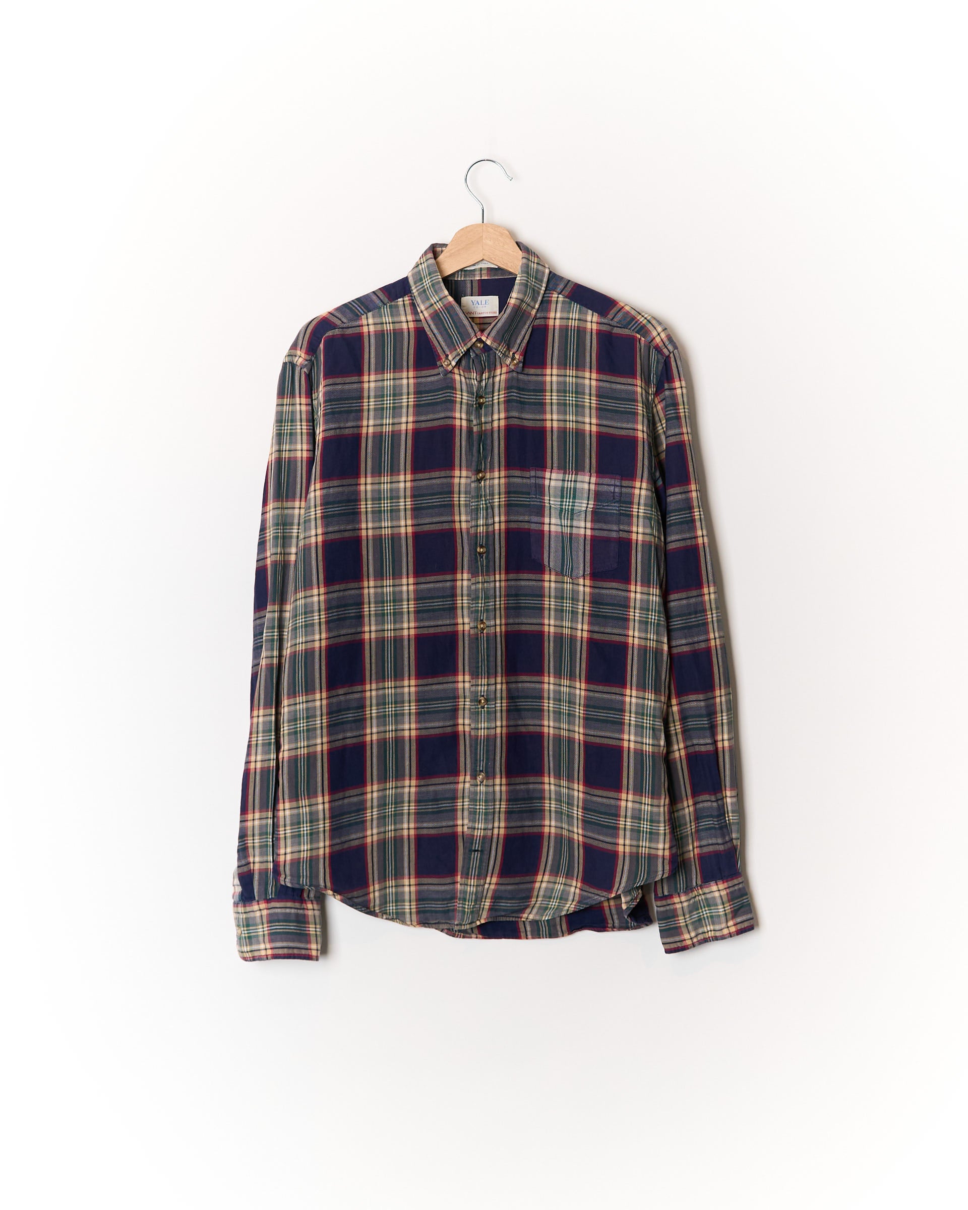 Gant Navy, Green and Red Checkered Yale York St Twill Button Down Cotton Shirt