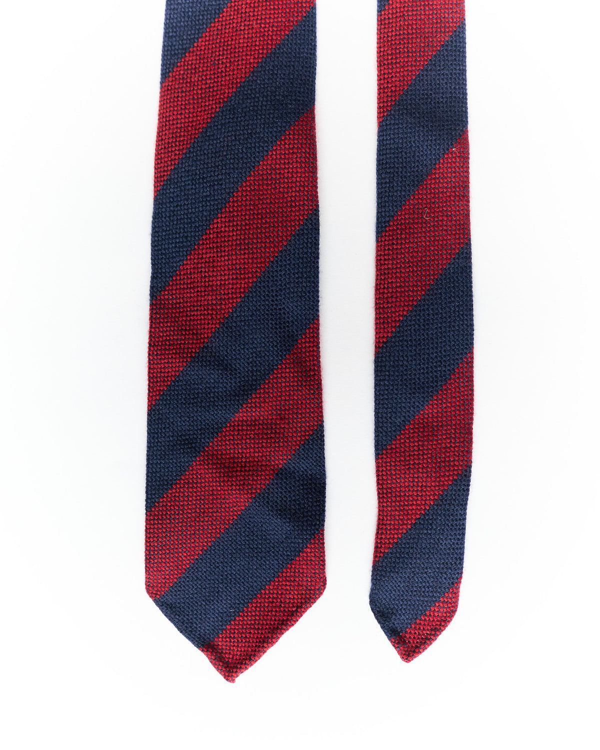 Berg & Berg Navy and Red Striped Hand Made Wool Tie