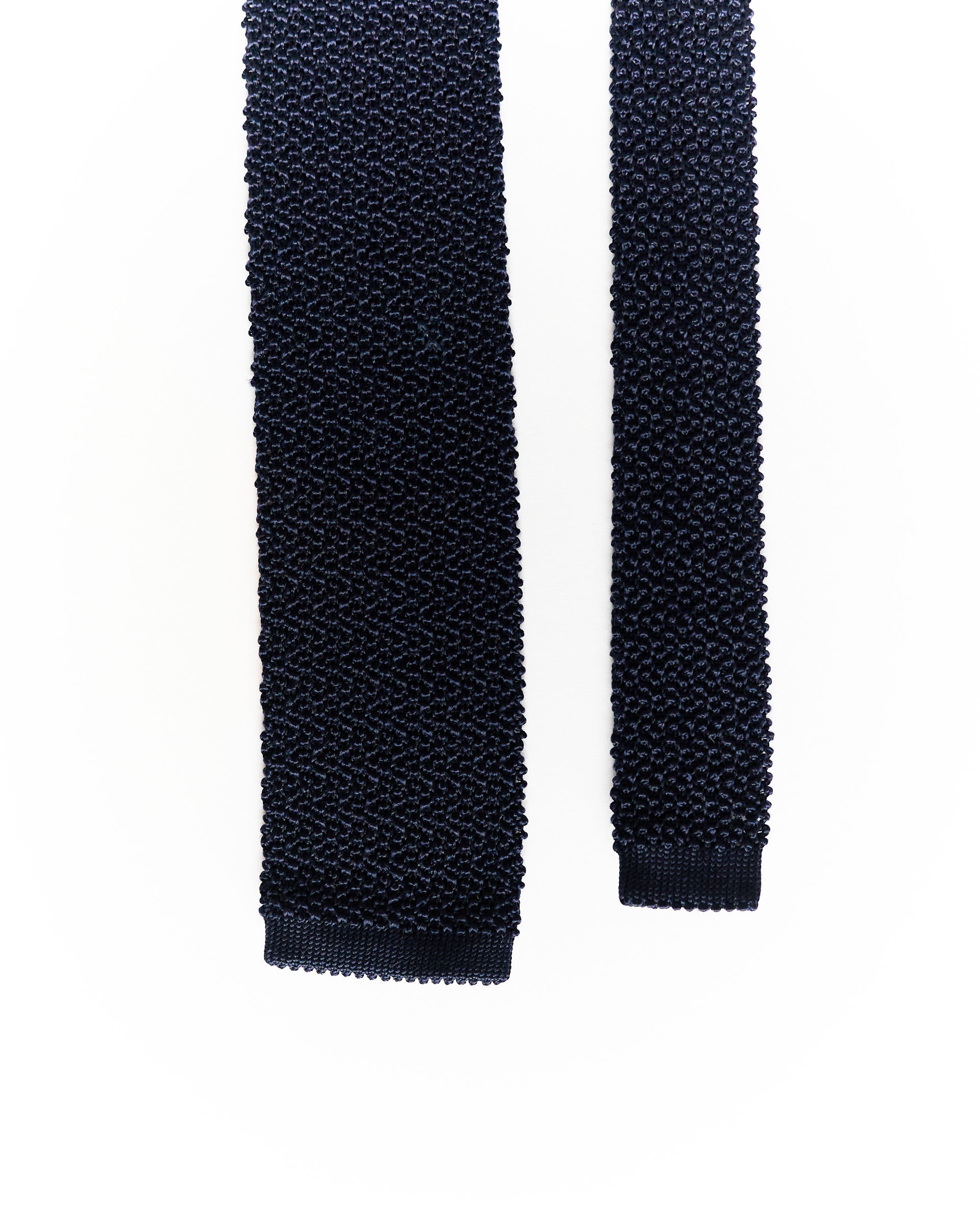 Navy Vintage Slim Knit Silk Tie
