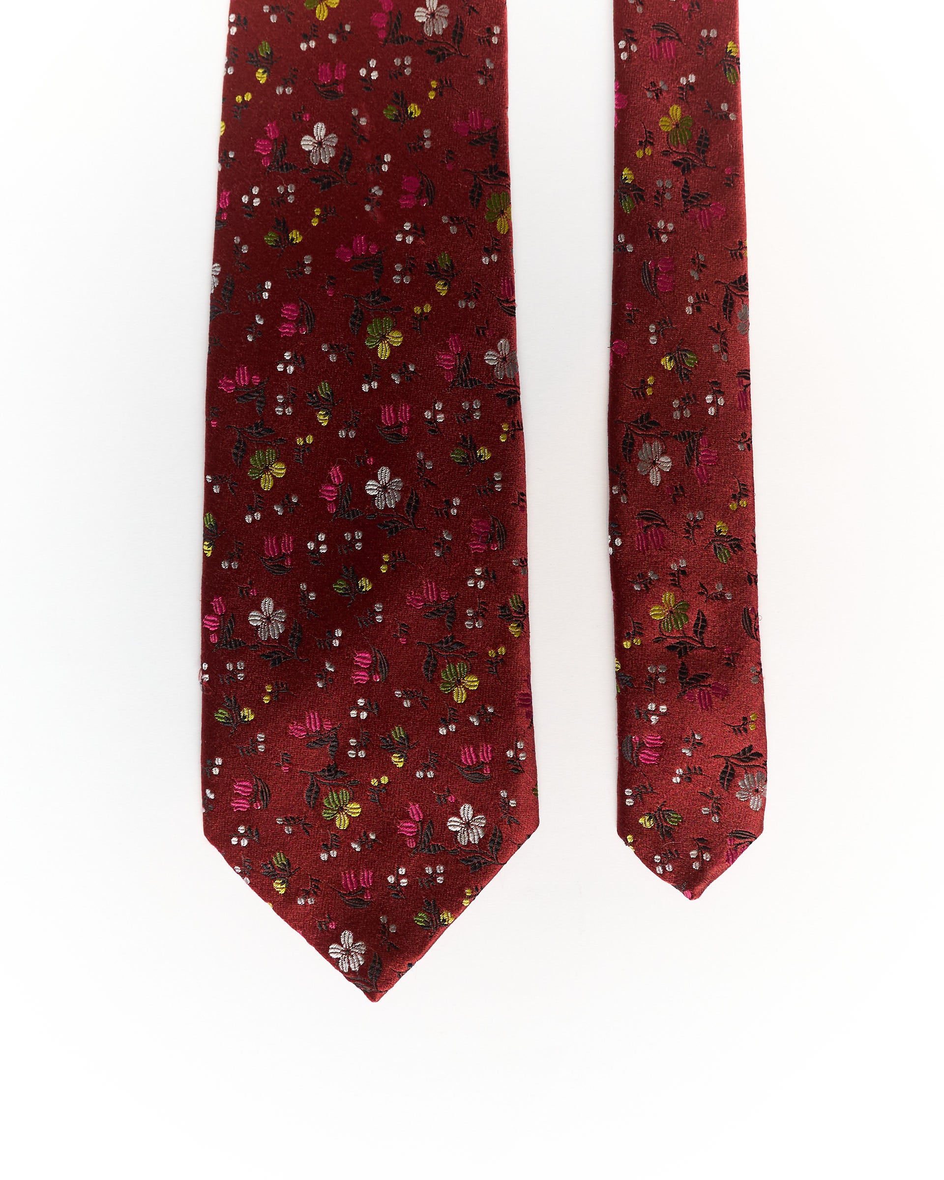 Kenzo Homme Red Flower Print Silk Tie