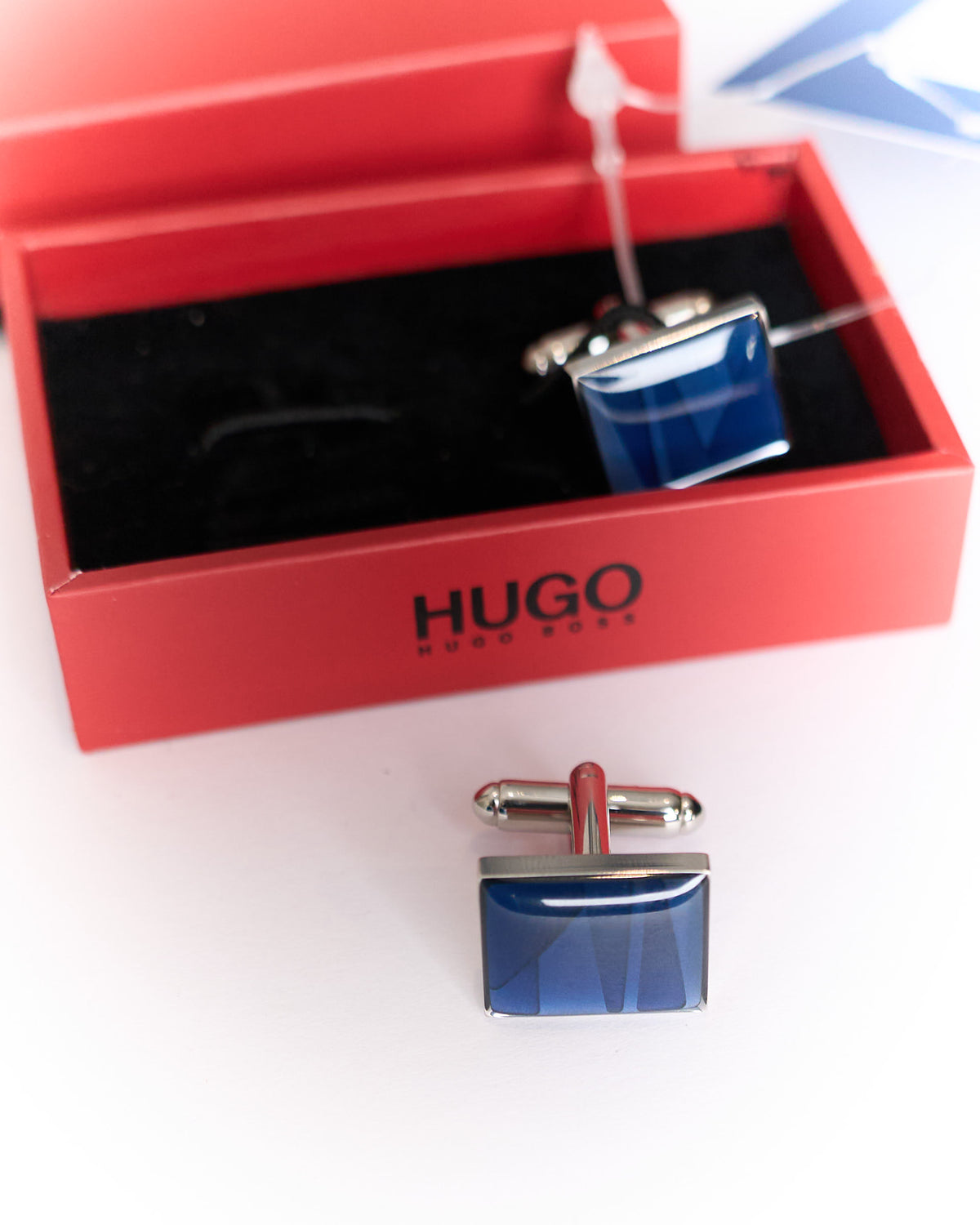Hugo Boss Blue and Silver Colour Cufflinks