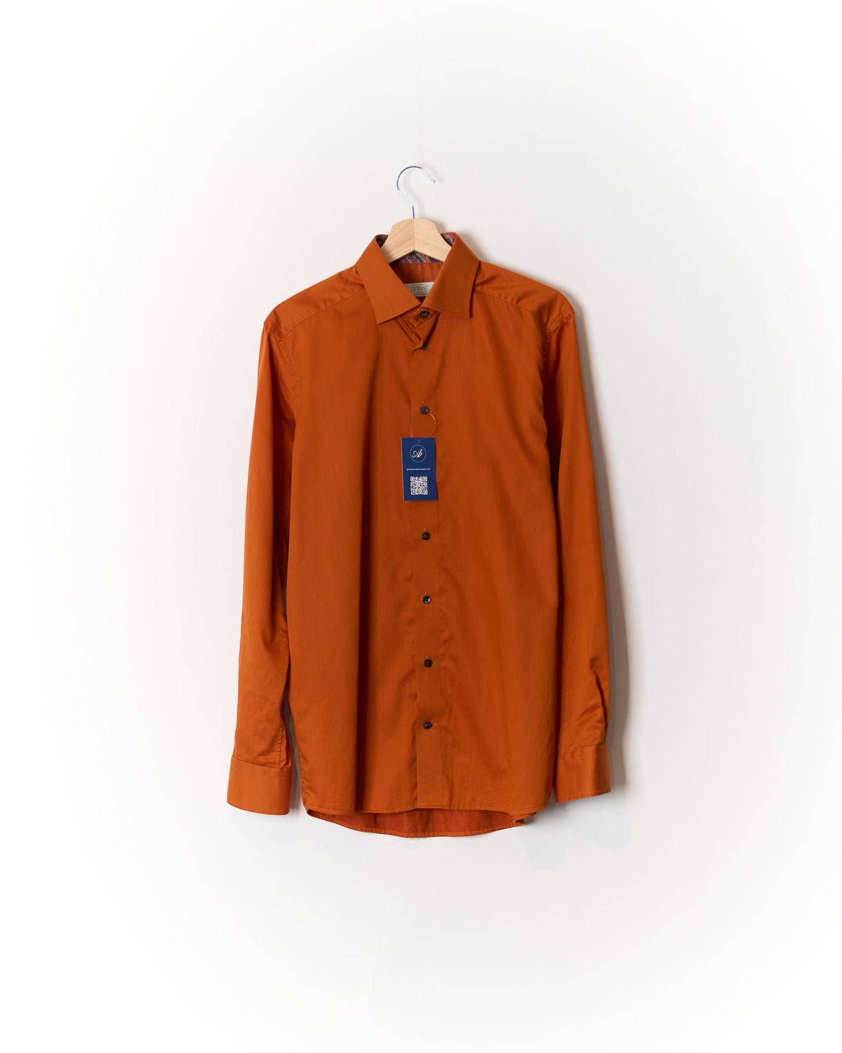 Eton Orange Contemporary Cotton Shirt