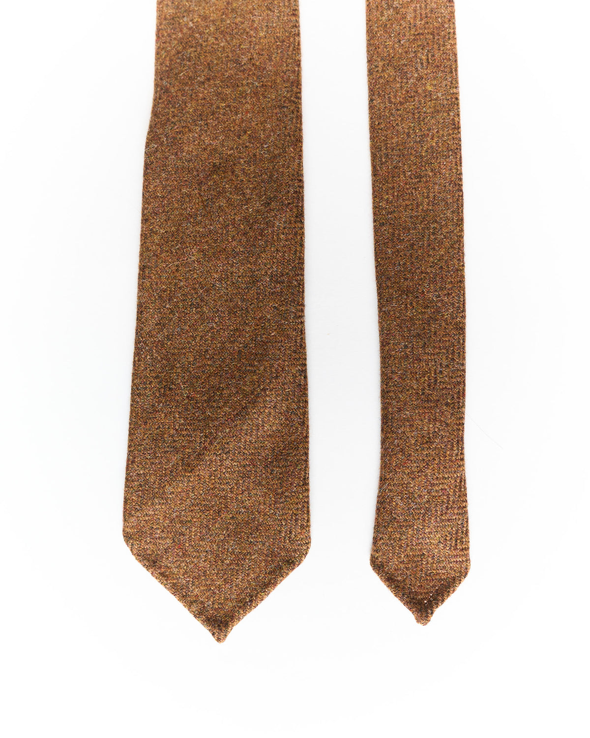 Berg & Berg Brown Herringbone Hand Made Wool Tie