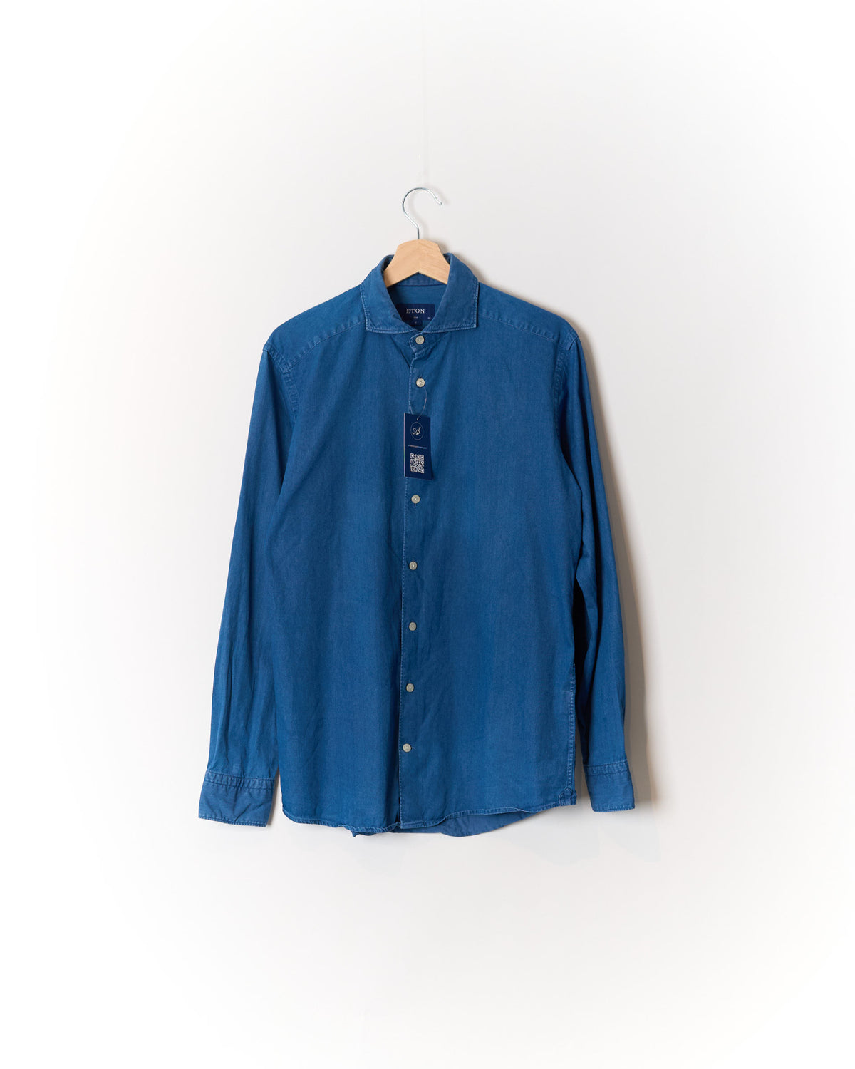 Eton Blue Denim Slim Fit Cotton Shirt