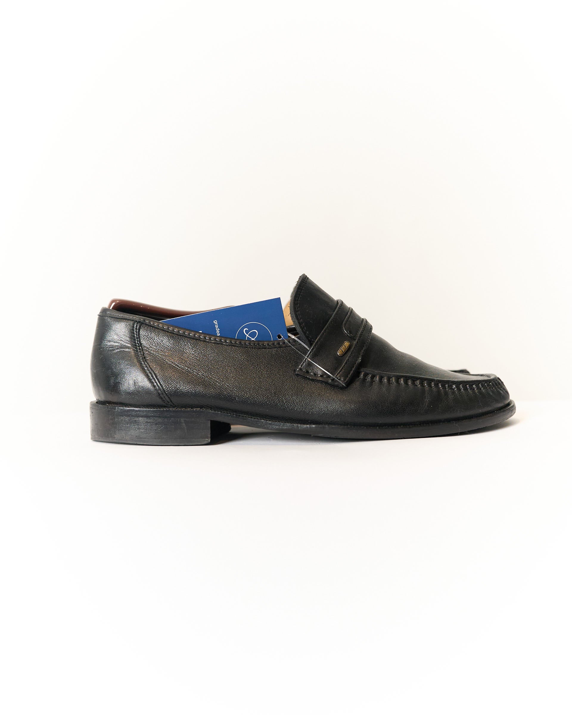 Franco Corso Black Leather Loafers