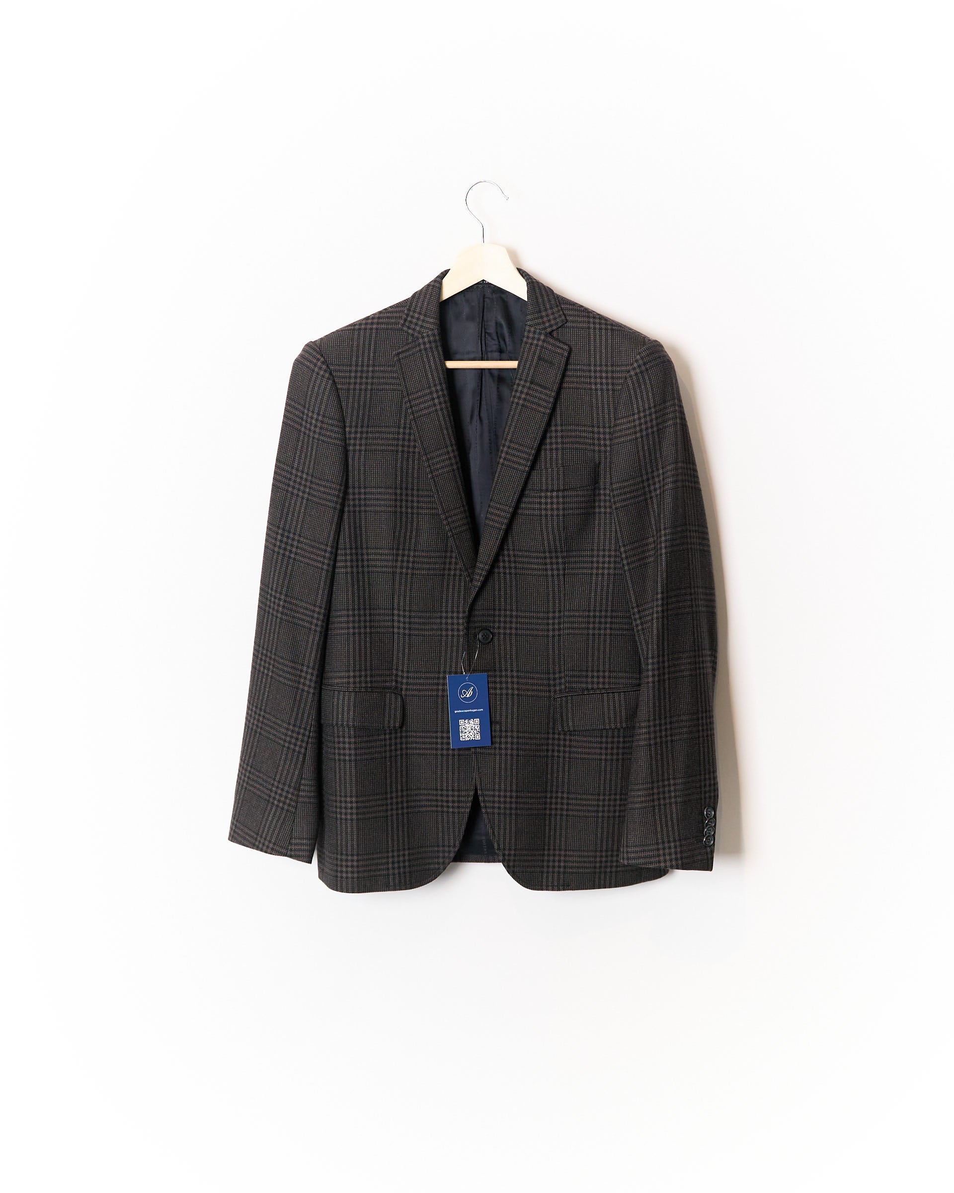 Tiger of Sweden Brown and Black Checkered Sport Jacket Wool Blazer