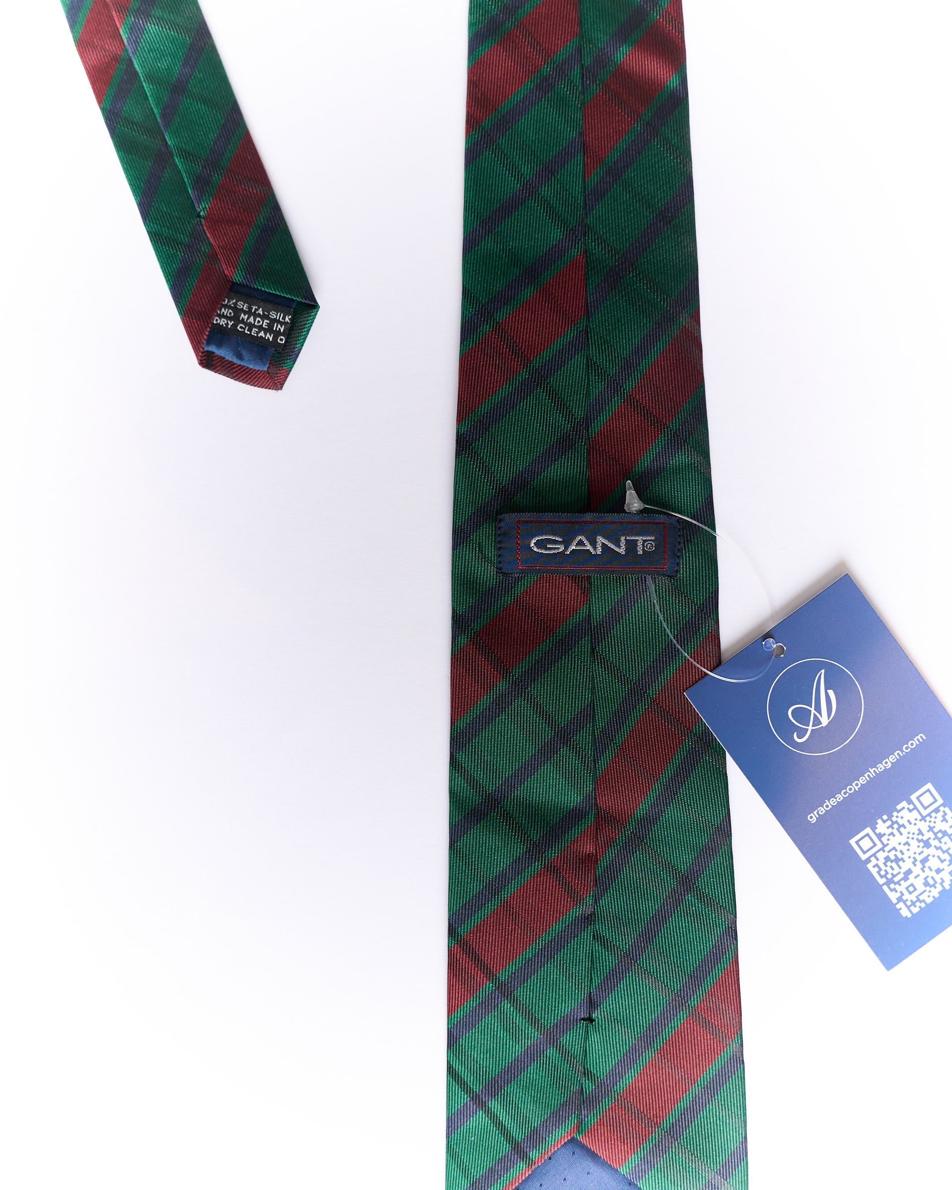 Gant Green, Red and Navy Checkered Silk Tie