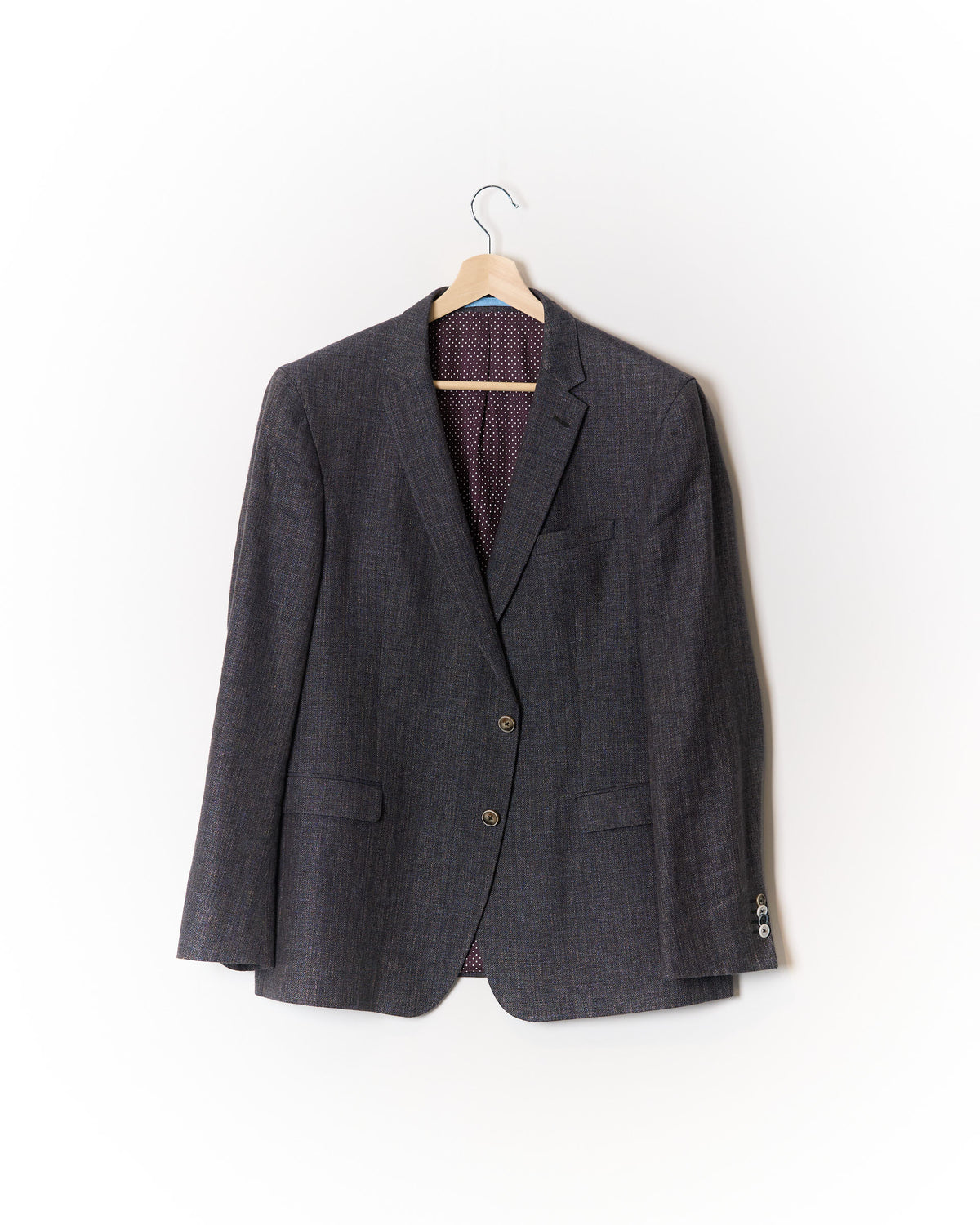 SAND Copenhagen Navy Melange Virgin Wool and Linen Blazer