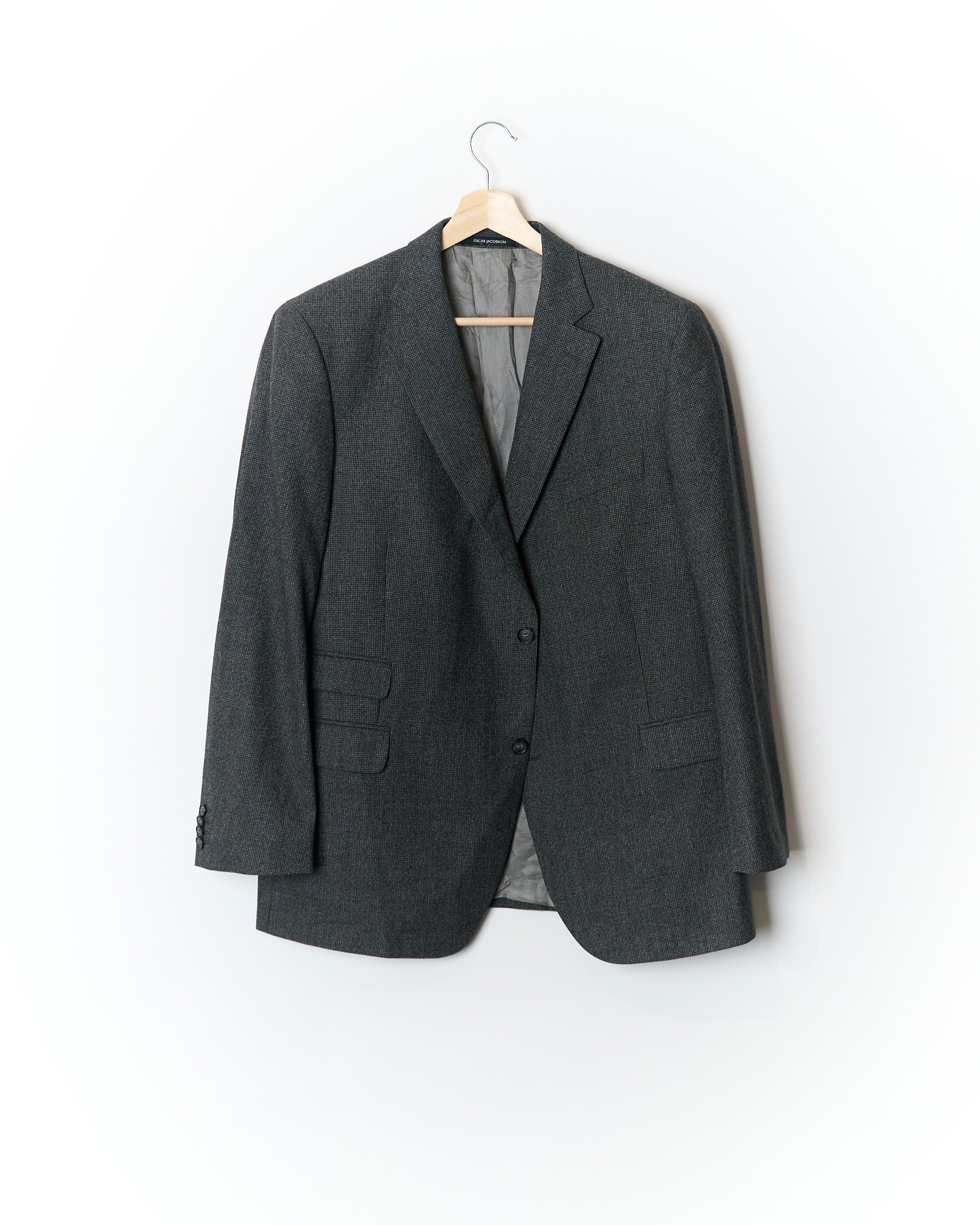 Oscar Jacobson Grey Wool Blazer
