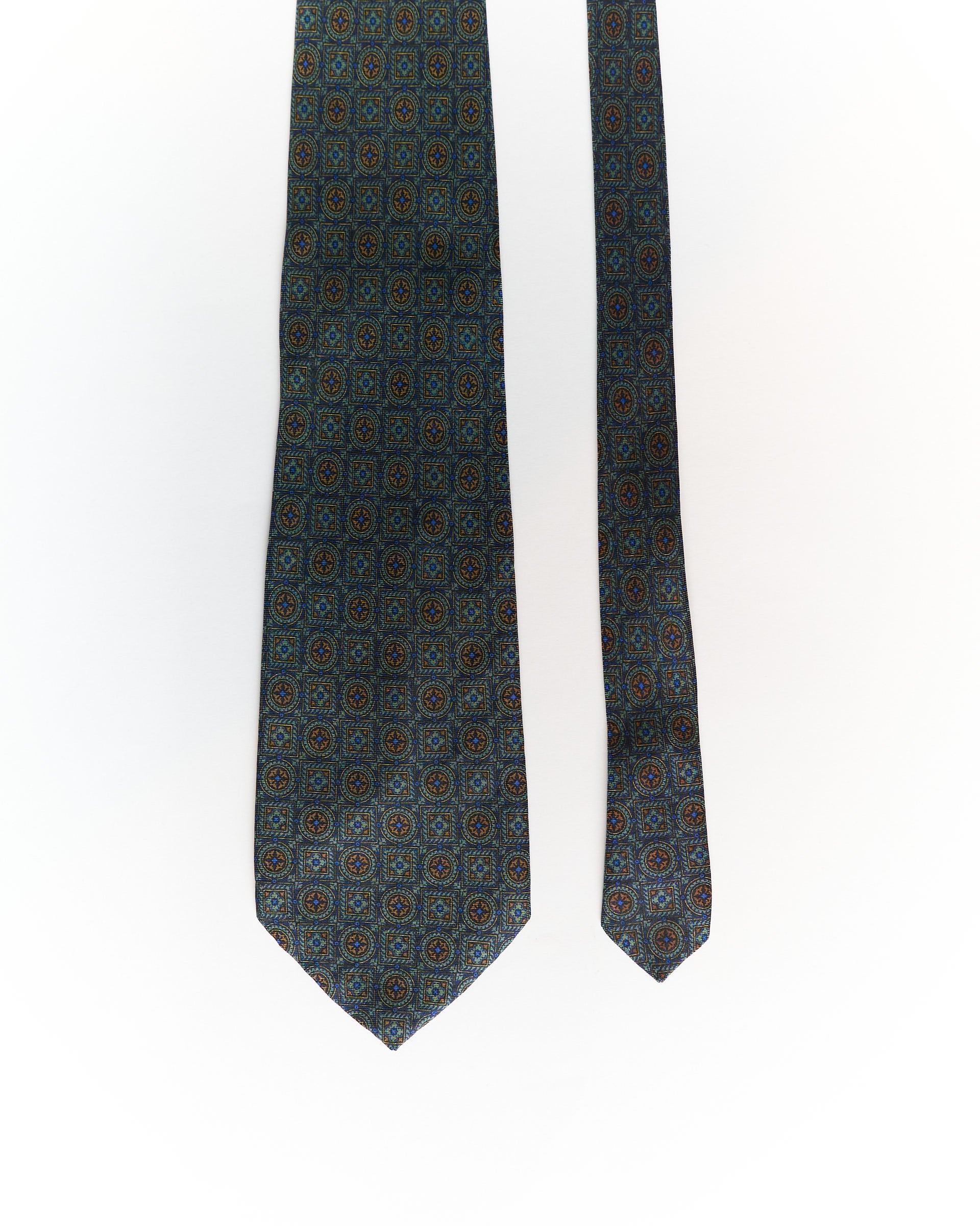 Cerrruti 1881 Green and Navy Silk Tie