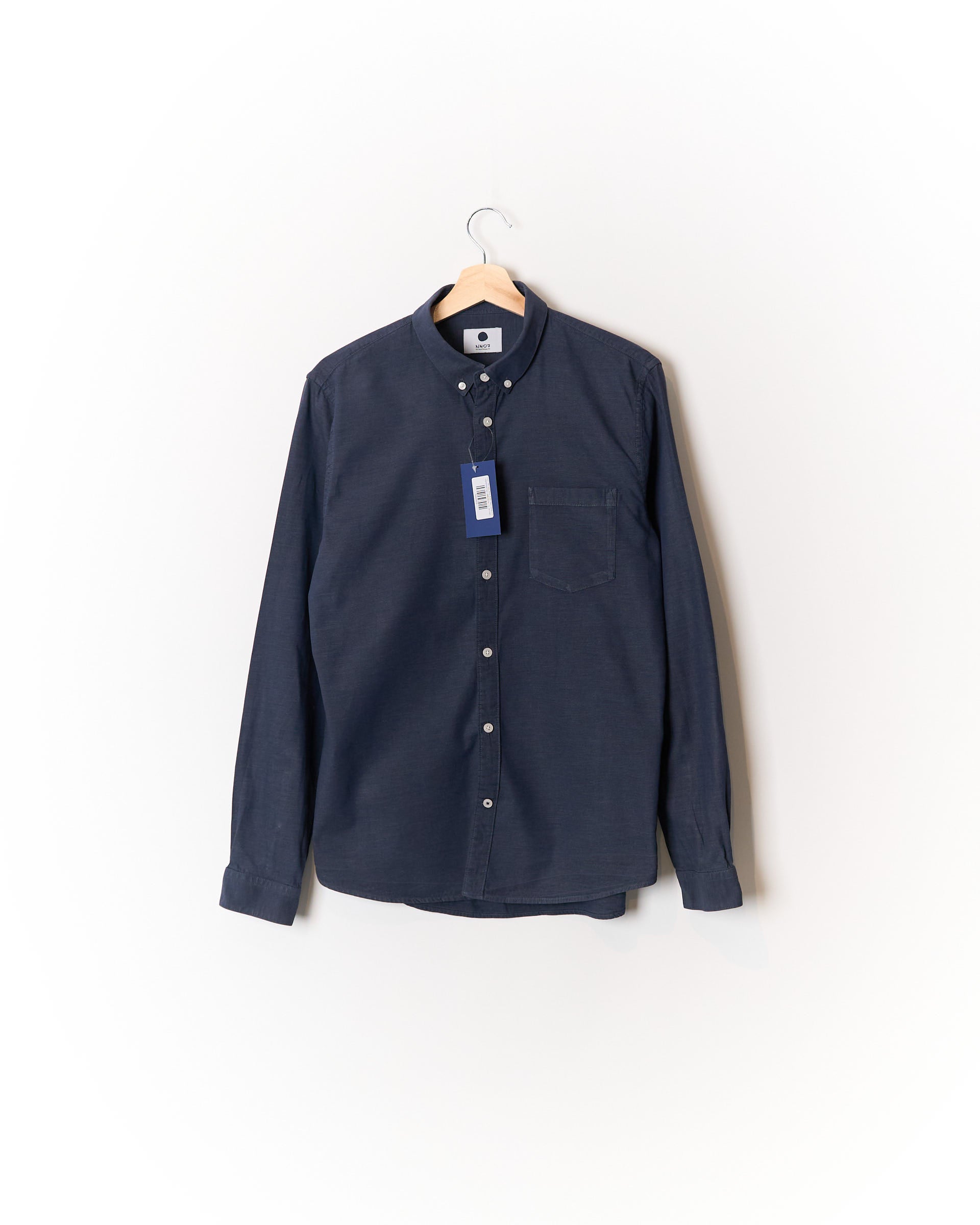 NN07 Dark Grey Sixten Button Down Cotton Shirt