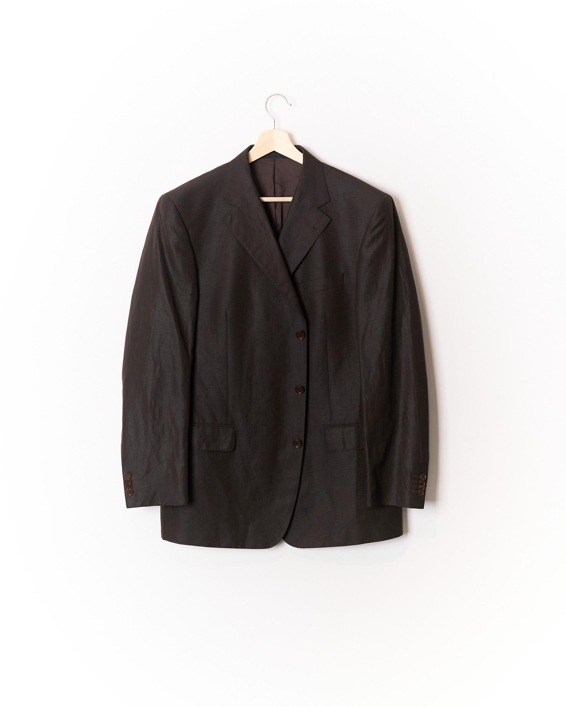 De Fursac Brown Wool and Linen Sport Jacket Blazer