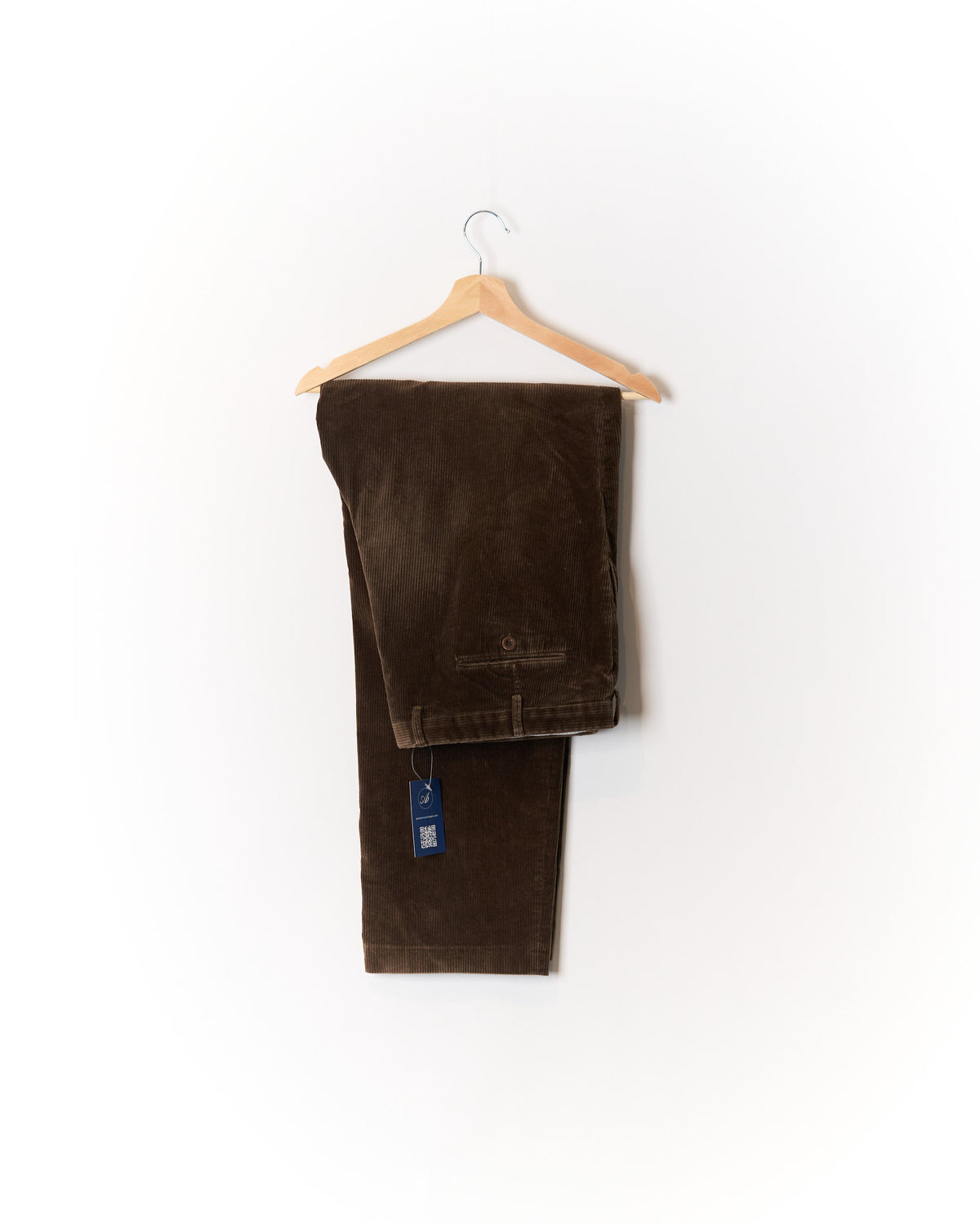 Harrods Knightsbridge Dark Brown Corduroy Straight Leg Cotton Trousers