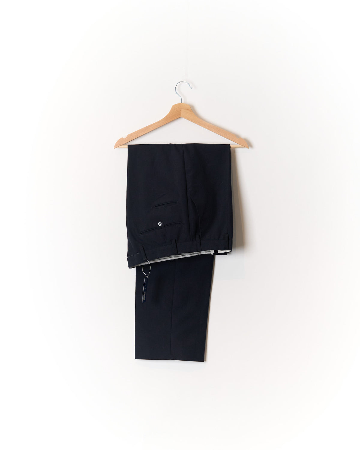 Navy Straight Leg Wool Dress Pants