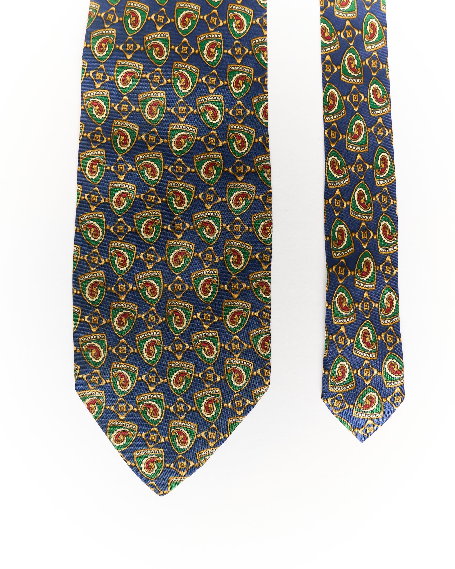 Esquire Navy, Green and Gold Vintage Silk Tie